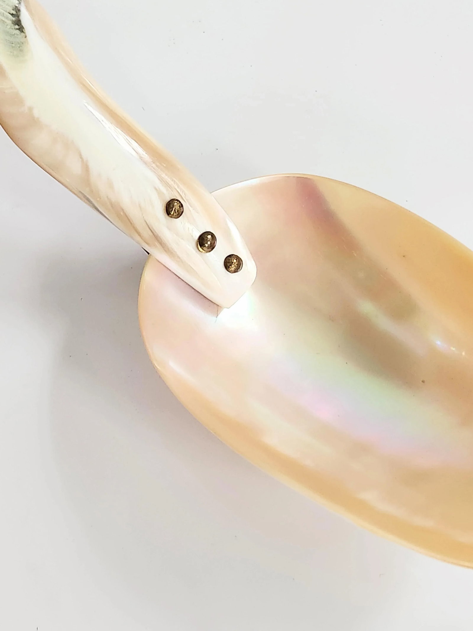 1970s Mother-Of-Pearl Organic Sculptural Sea Shell Serving Spoon - 8