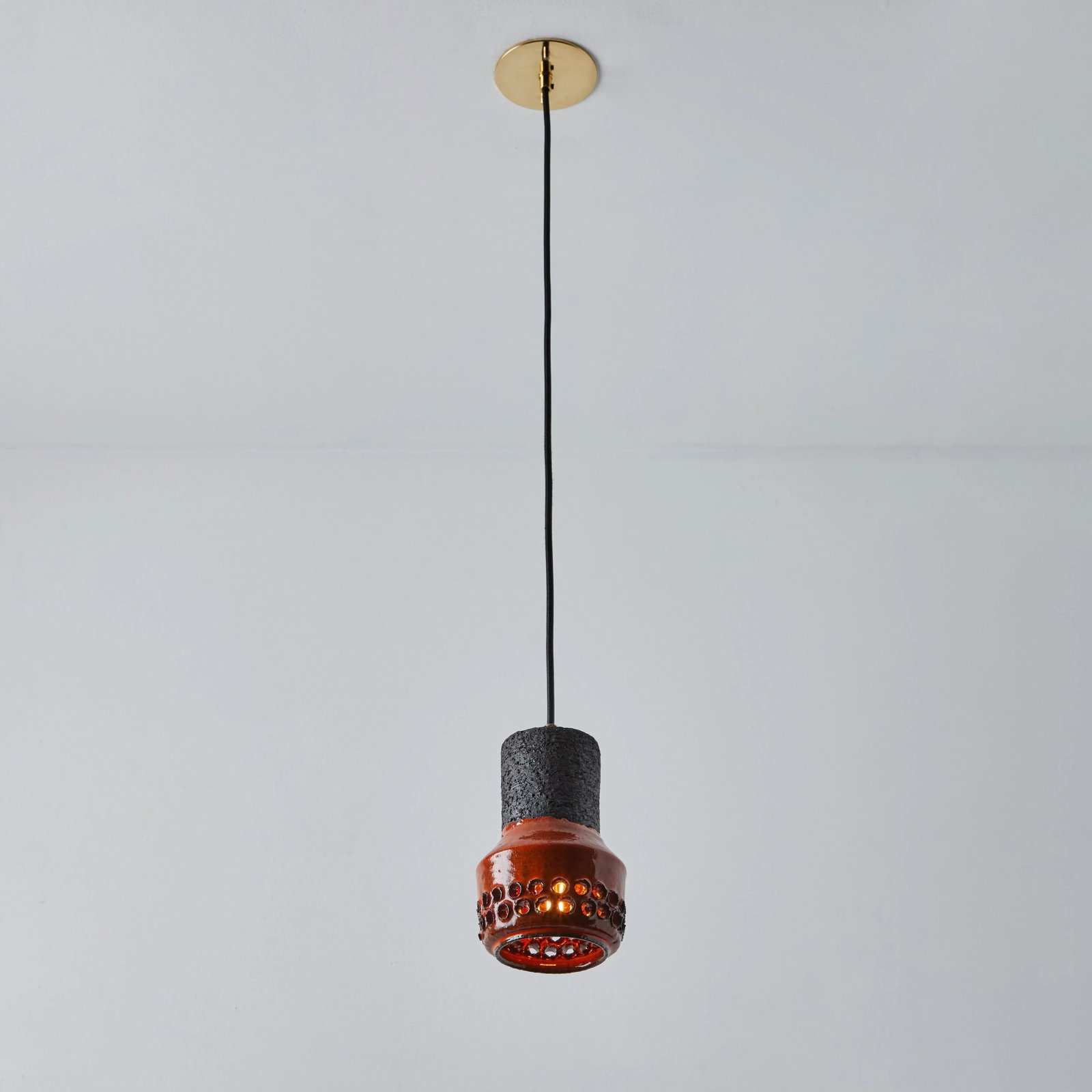1950s Aldo Londi Ceramic Bitossi Pendant Lamp for Italian Raymor - 11