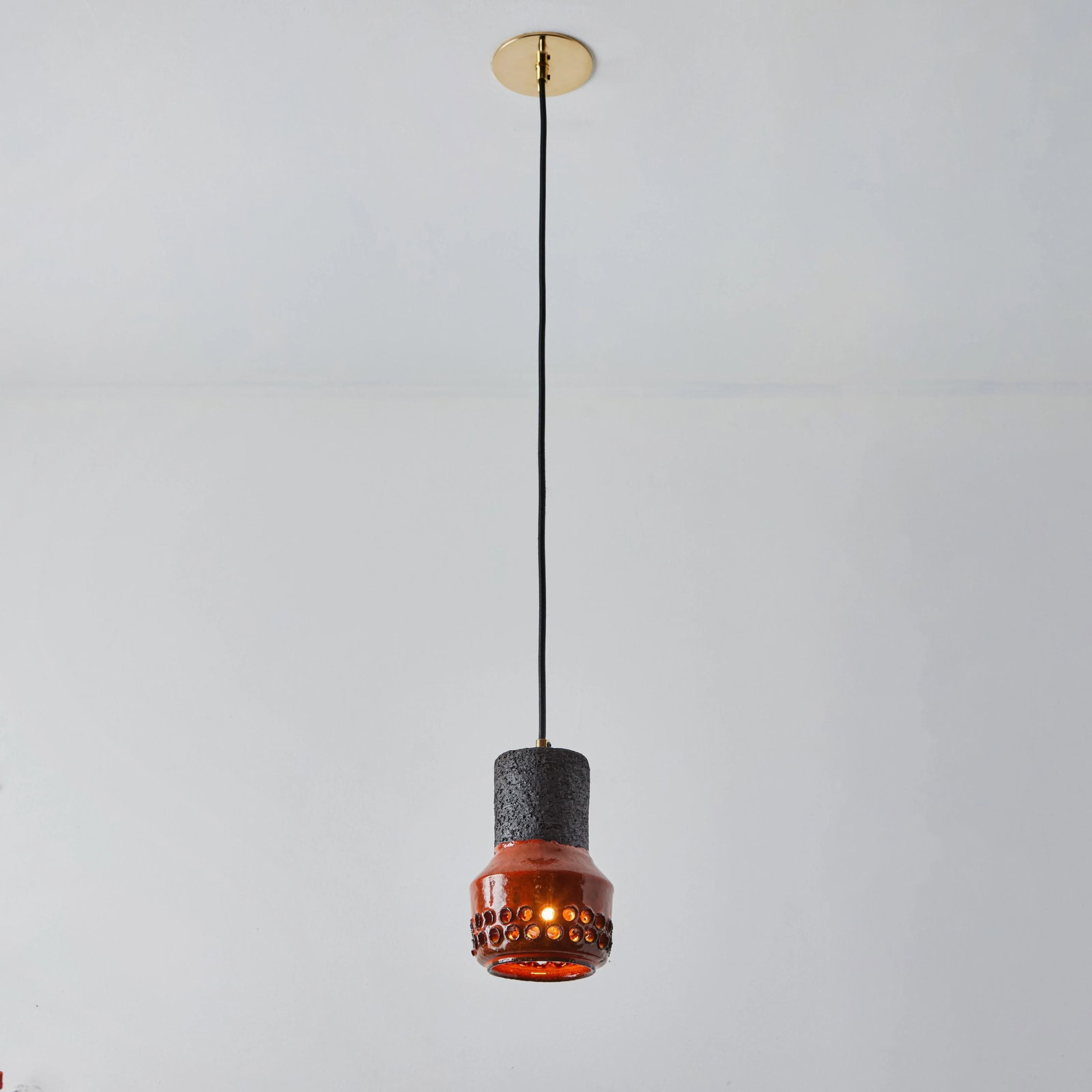 1950s Aldo Londi Ceramic Bitossi Pendant Lamp for Italian Raymor - 4