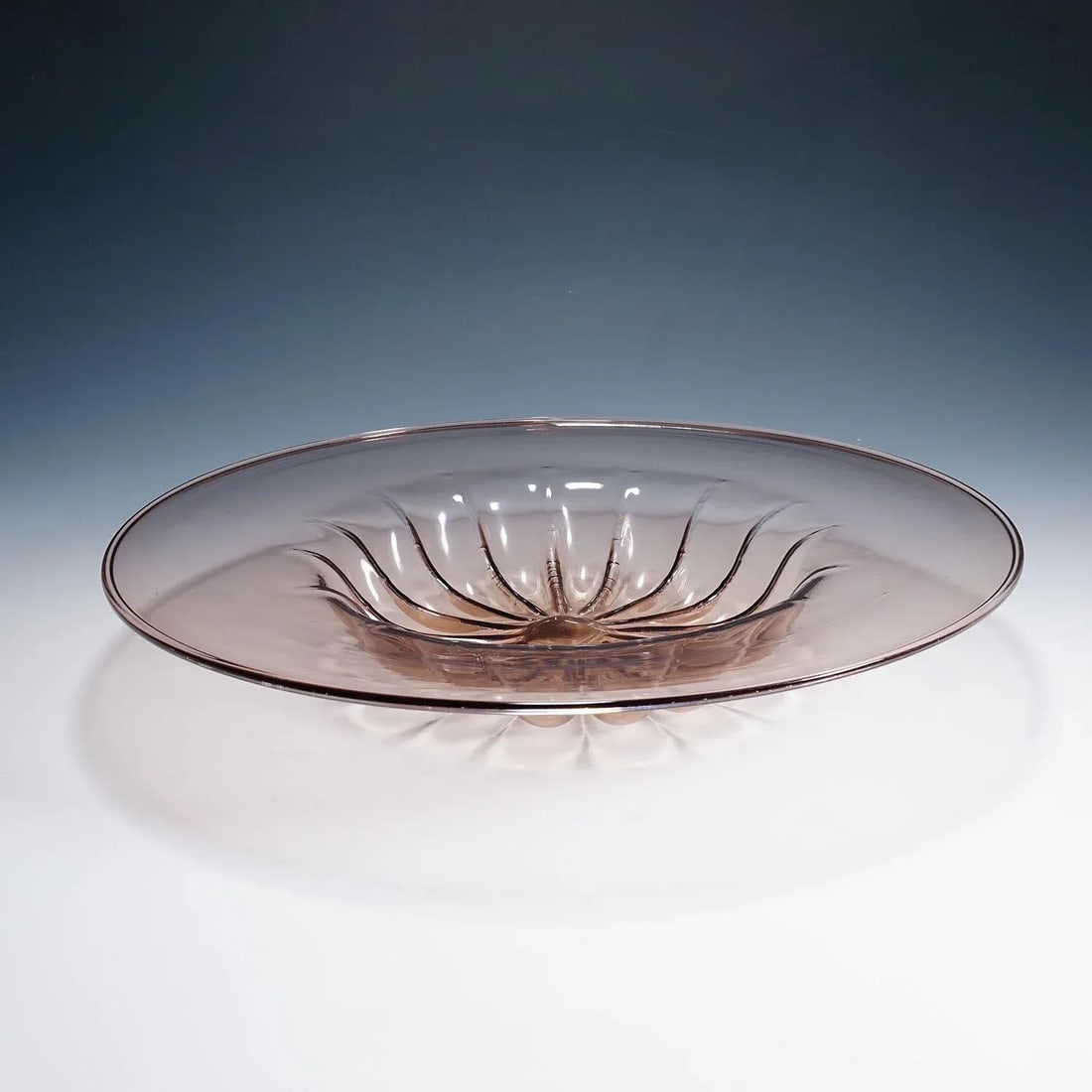 Large Vetro Soffiato Glass Dish by Vittorio Zecchin for Venini Murano Ca. 1925 - 2