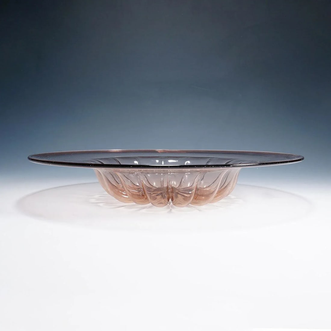 Large Vetro Soffiato Glass Dish by Vittorio Zecchin for Venini Murano Ca. 1925 - 3