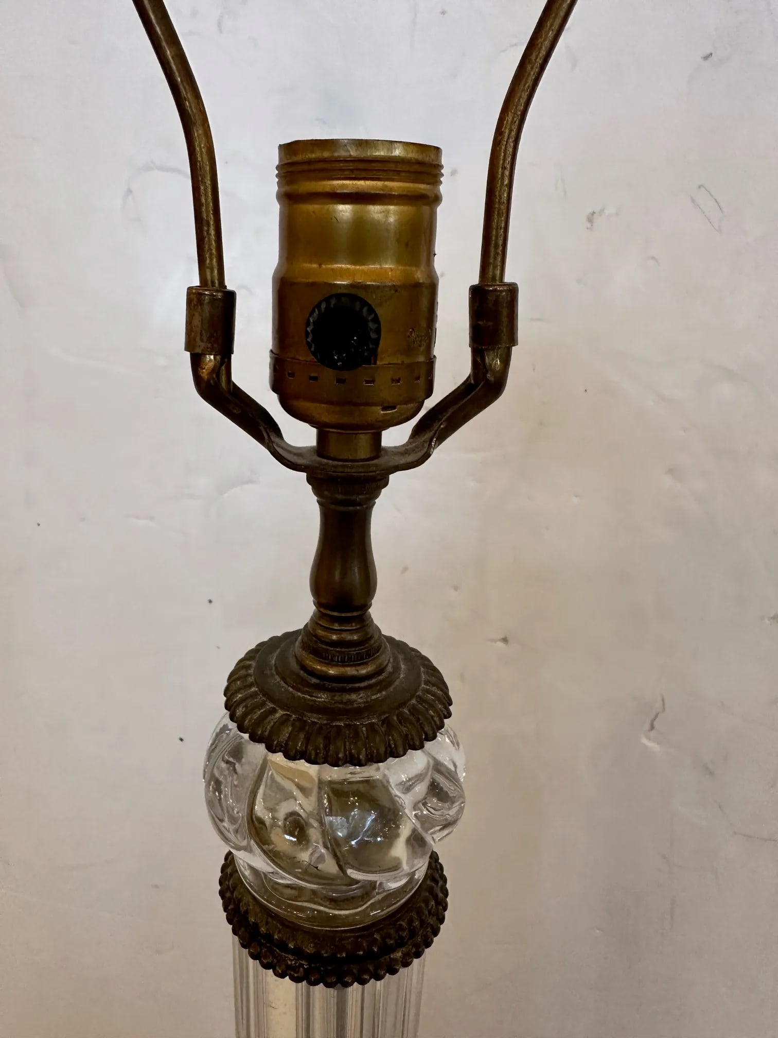 Handblown Baccarat Columnar Lamps With Bronze Mounts -A Pair - 7