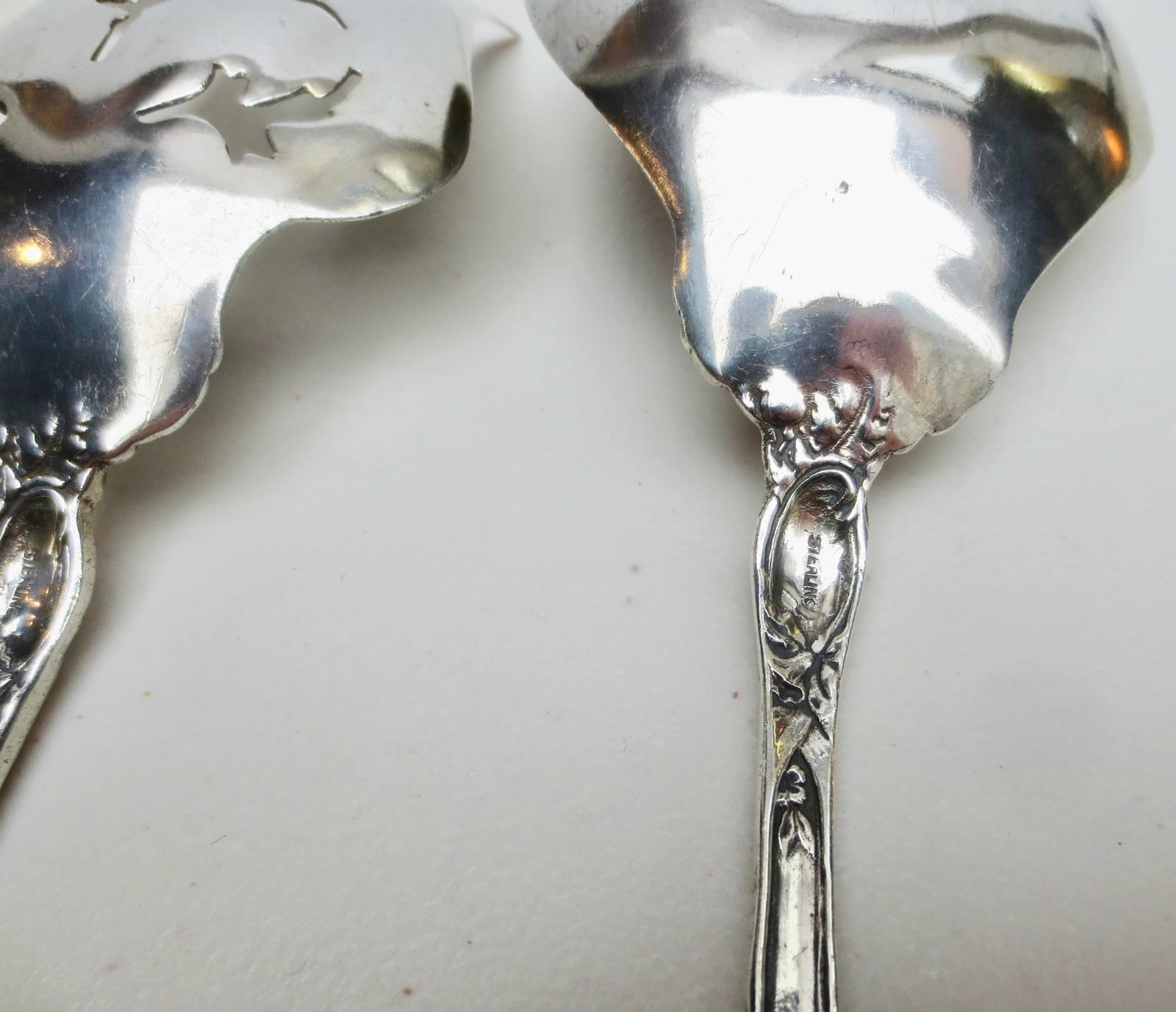Vintage Sterling Silver Art Nouveau Serving Set -A Pair of 2 - 4