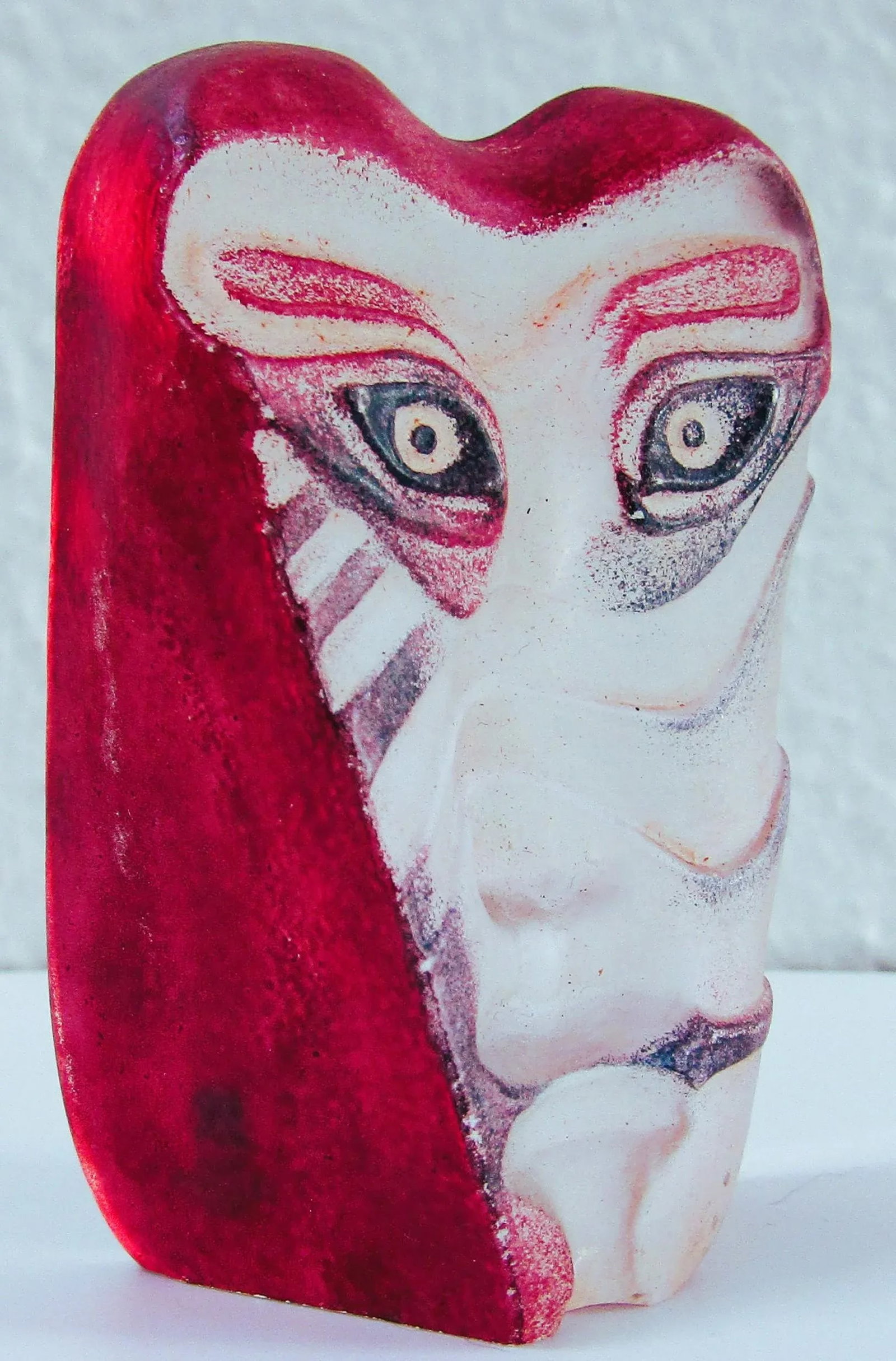 1970s Mats Jonasson Kiwok Miniature Mask Art Glass Sculpture Signed 8/65 Paper Weight - 2