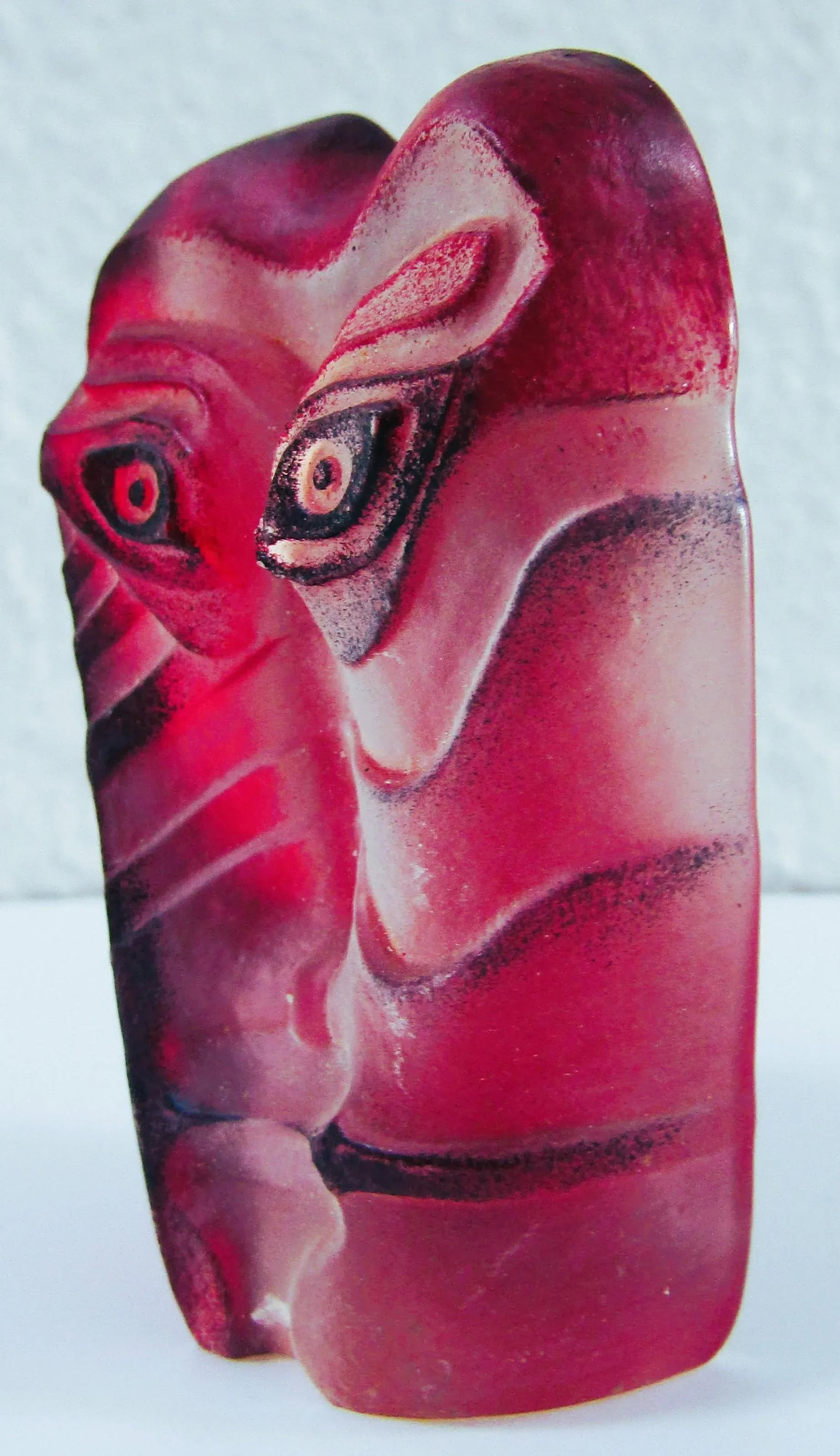 1970s Mats Jonasson Kiwok Miniature Mask Art Glass Sculpture Signed 8/65 Paper Weight - 7