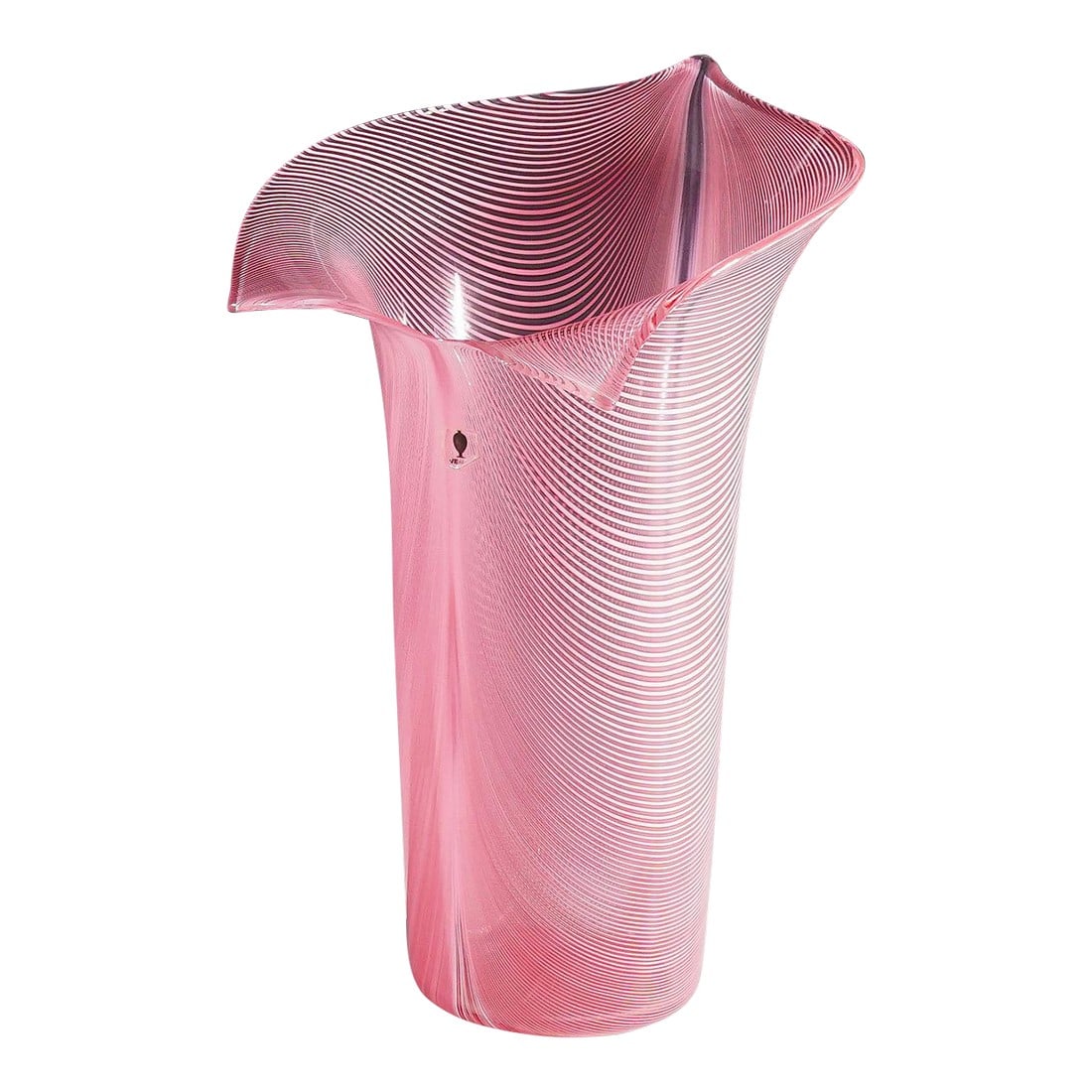 Tyra Lundgren Vase 'Calla' for Venini: Tyra Lundgren Vase 'Calla' for Venini A calla vase in filigrana glass designed by Tyra Lundgren in 1948, manufactured by Venini, Venice 1981. Incised signature 'Venini Murano 81' on the base. Model