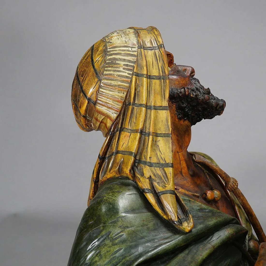 Wooden Carved Sculpture of a Coffee Drinking Arab, Vienna Ca. 1900 - 12