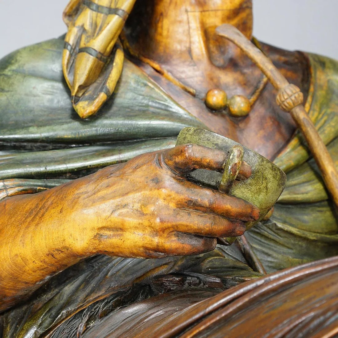 Wooden Carved Sculpture of a Coffee Drinking Arab, Vienna Ca. 1900 - 9