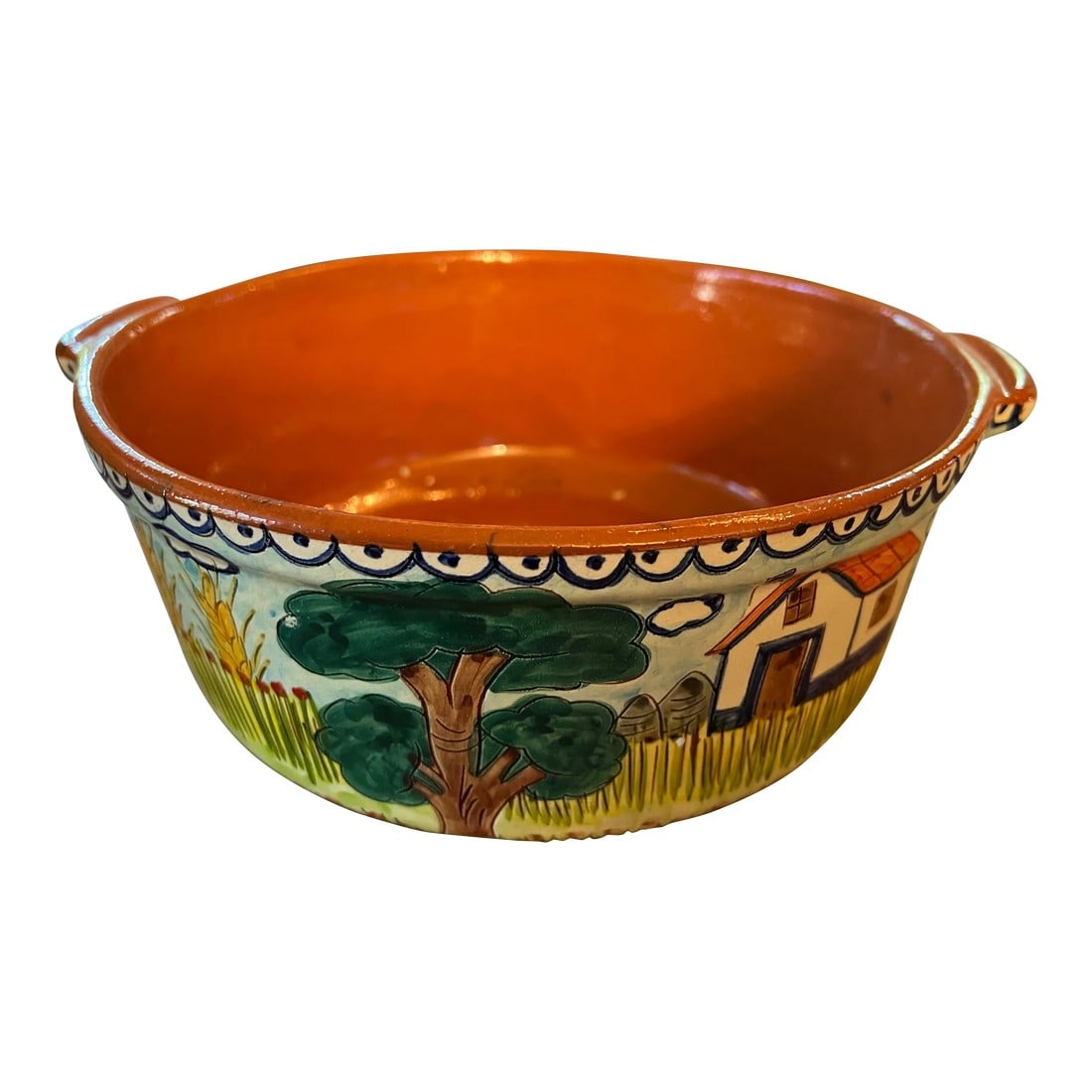 1970s Redondo Portugal Clay Pottery Portugal Bowl: Up for consideration is a beautiful orange sugar bowl from Portugal. This piece would look lovely in your home and it is a great find for the interior design enthusiast. Please check out my other