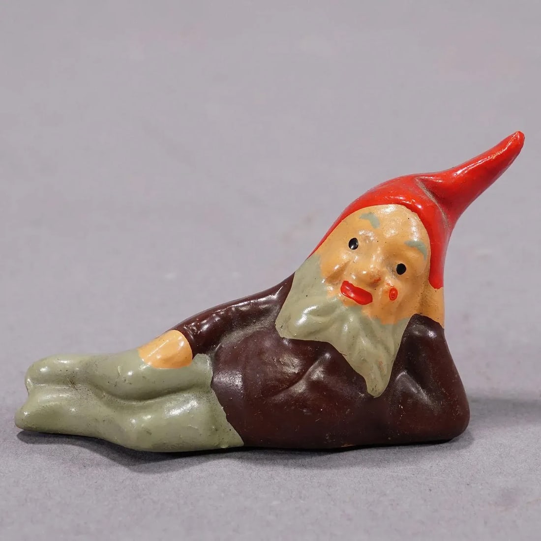 Lot of Four Tiny Terracotta Garden Gnomes, Germany Ca. 1950s - 5