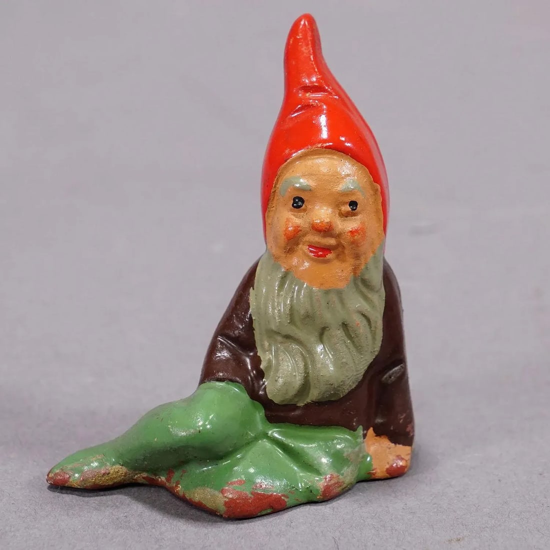 Lot of Four Tiny Terracotta Garden Gnomes, Germany Ca. 1950s - 6