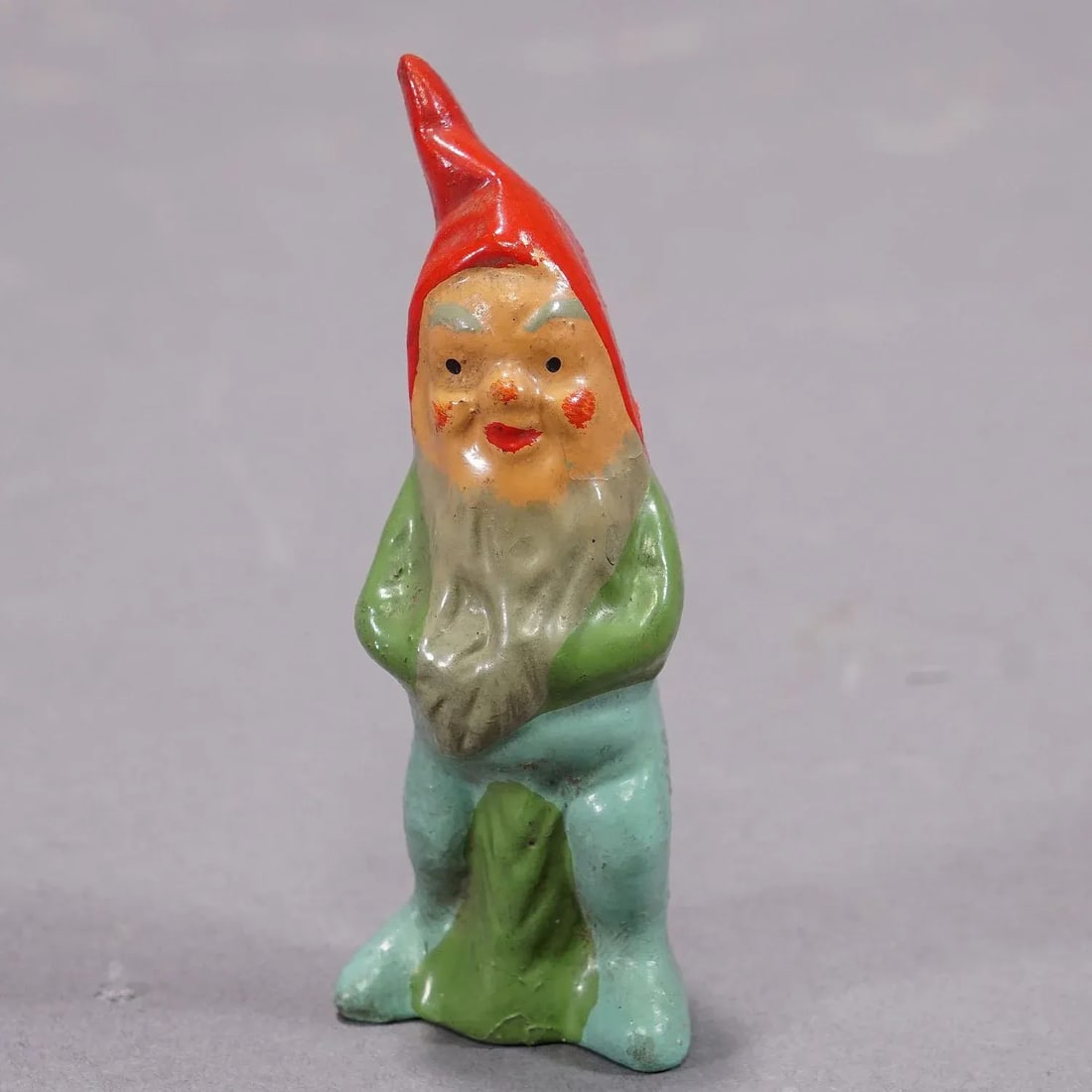Lot of Four Tiny Terracotta Garden Gnomes, Germany Ca. 1950s - 7
