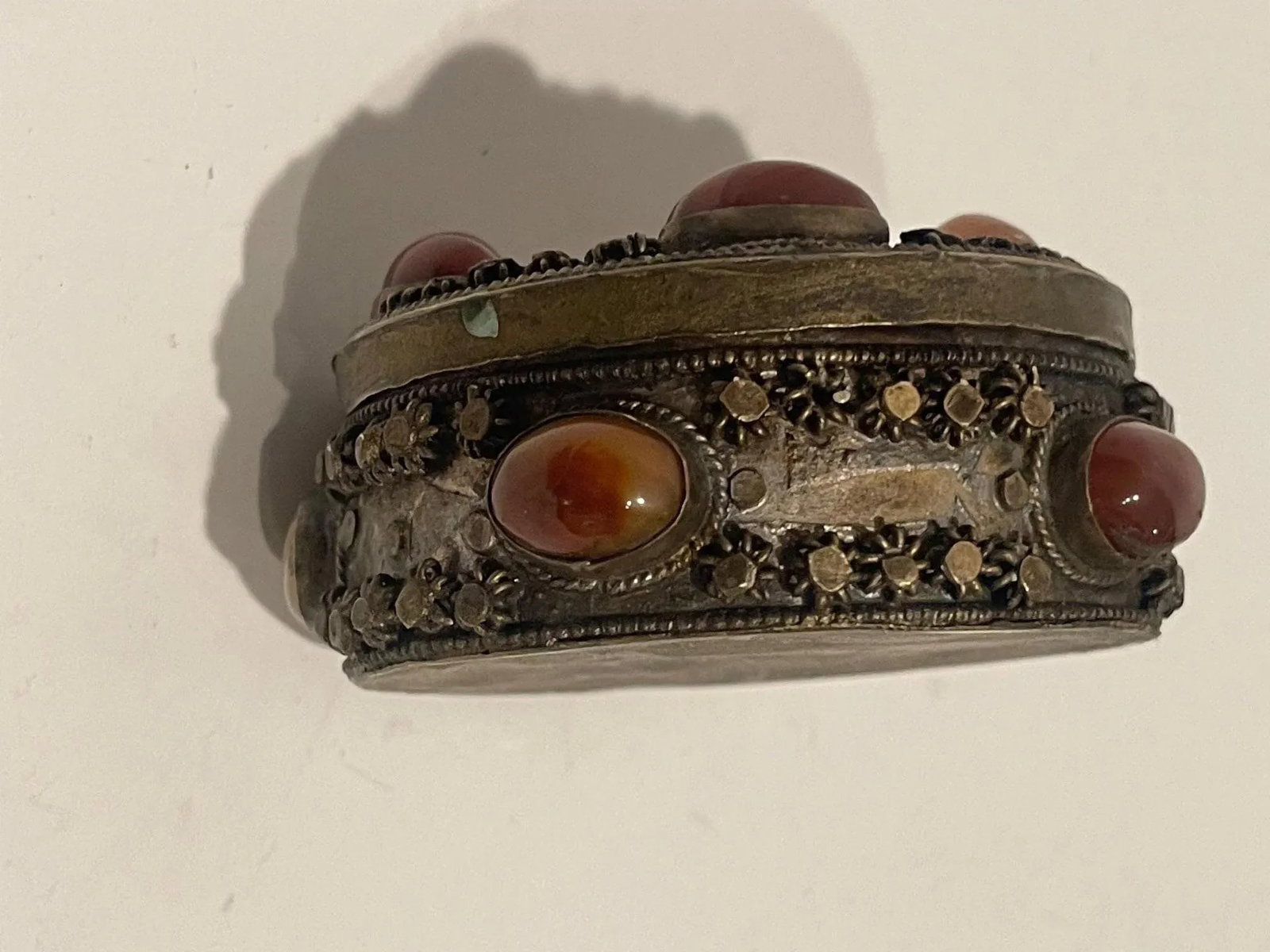 Vintage Round Box with Agate Stones, 20th Century - 2