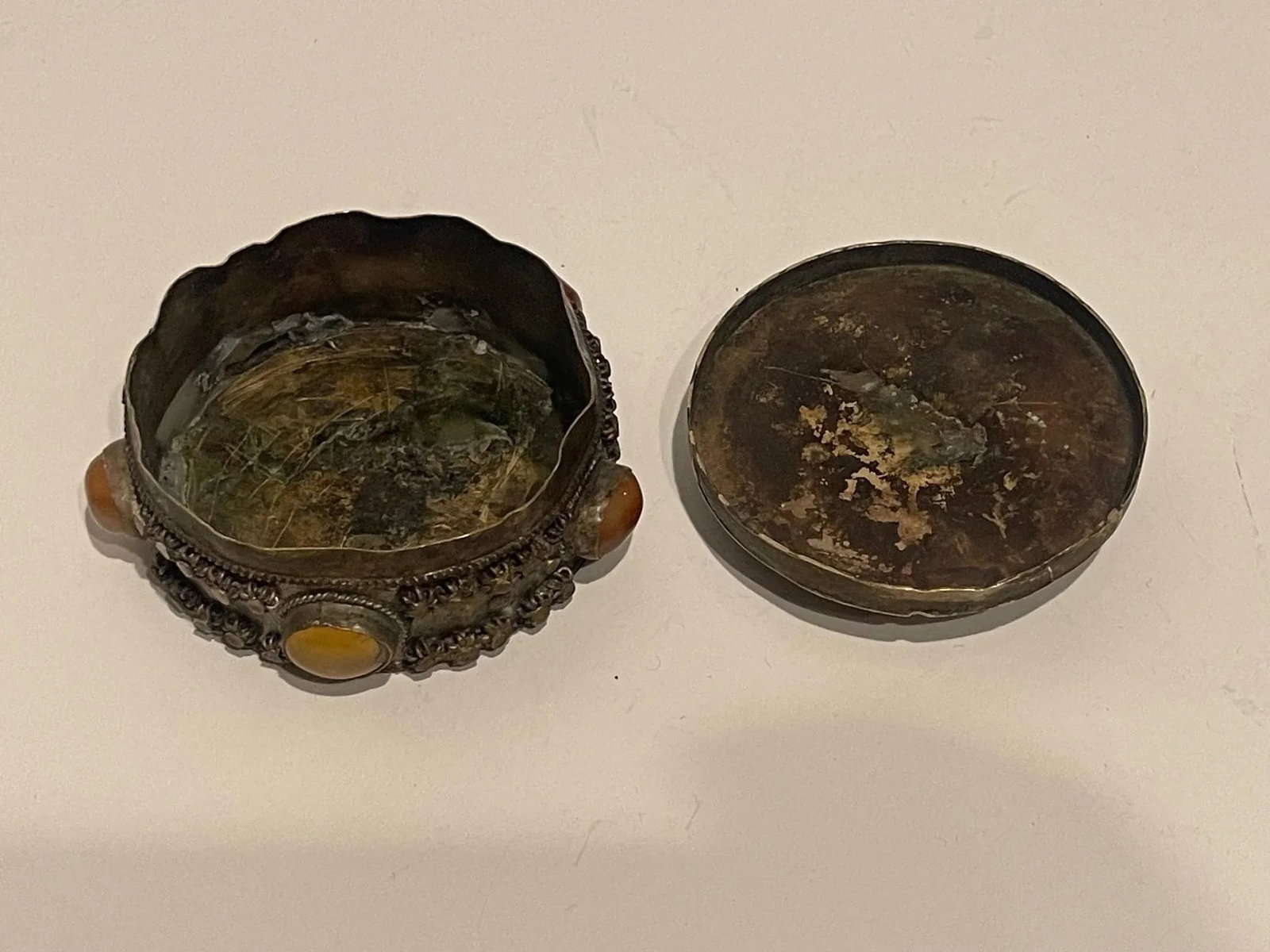 Vintage Round Box with Agate Stones, 20th Century - 3