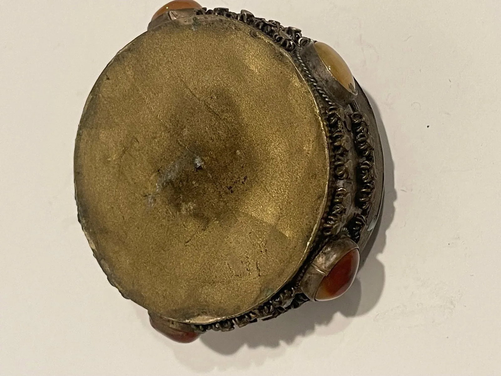 Vintage Round Box with Agate Stones, 20th Century - 6