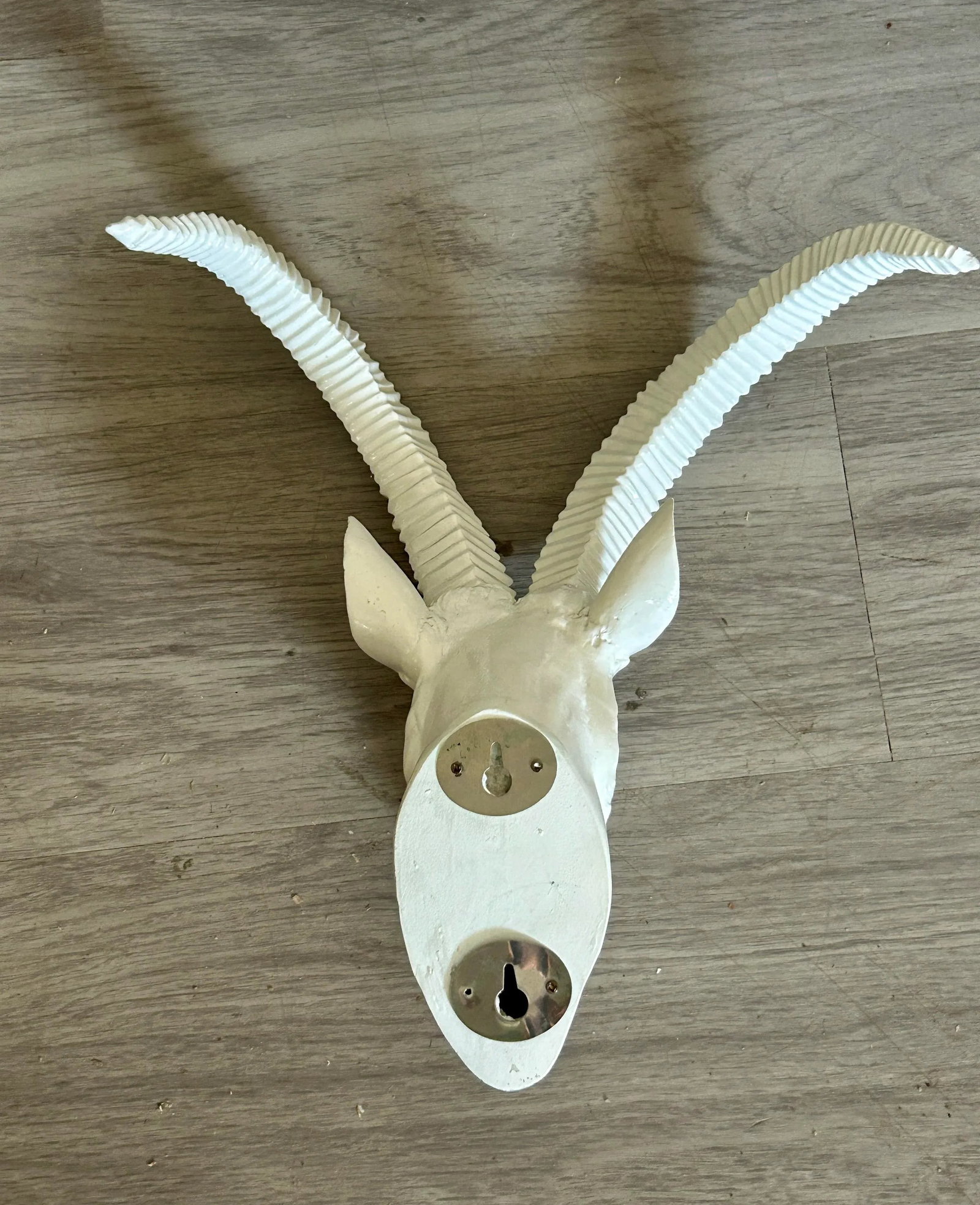 Vintage Faux Taxidermy White Goat Head Wall Mount - 2