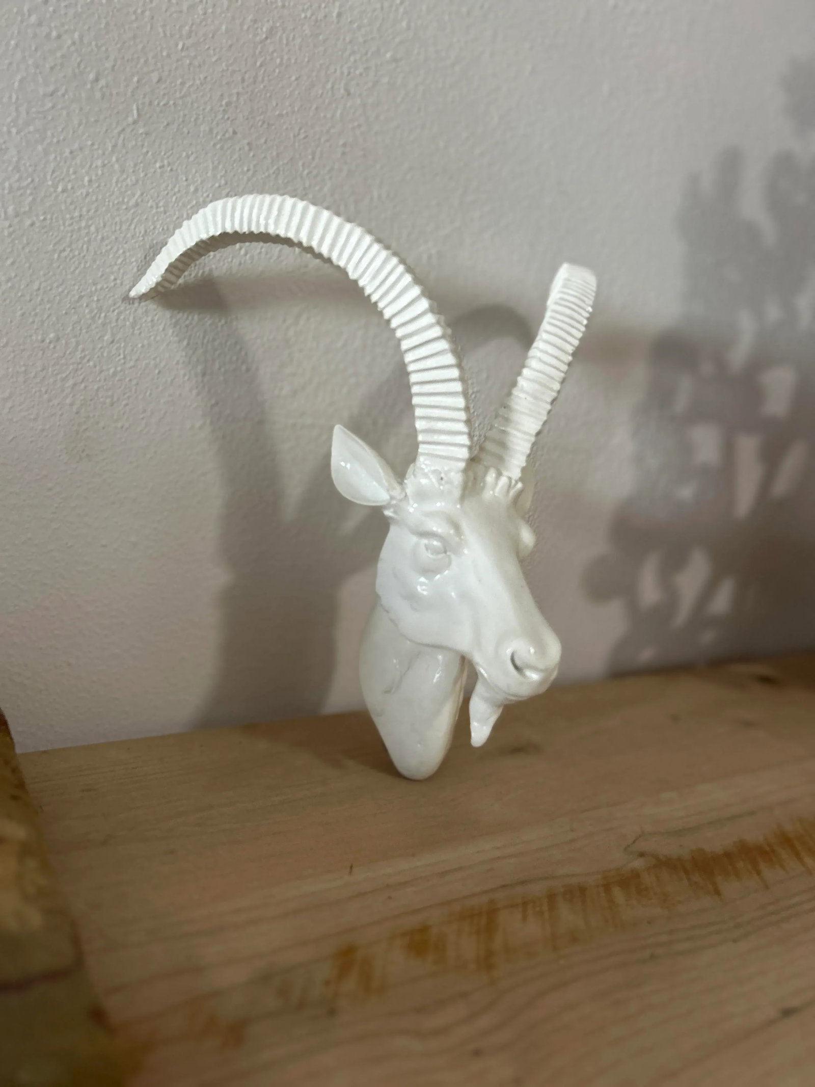 Vintage Faux Taxidermy White Goat Head Wall Mount - 5