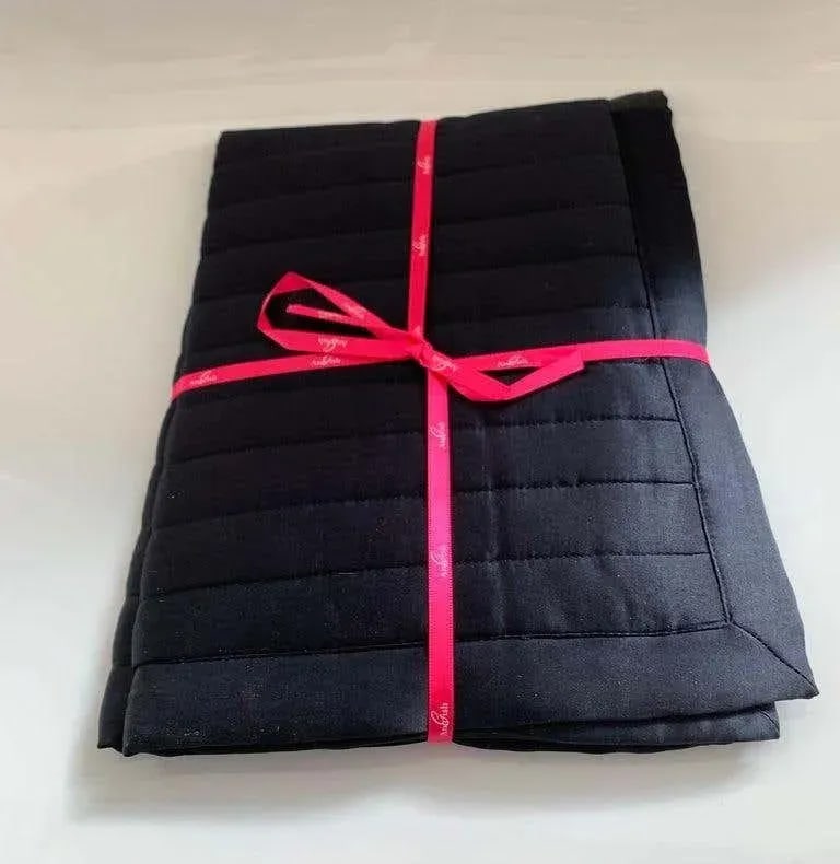 Channeled Silk Charmeuse Black Boudoir Pillow Sham, Flanged, Zip - 2