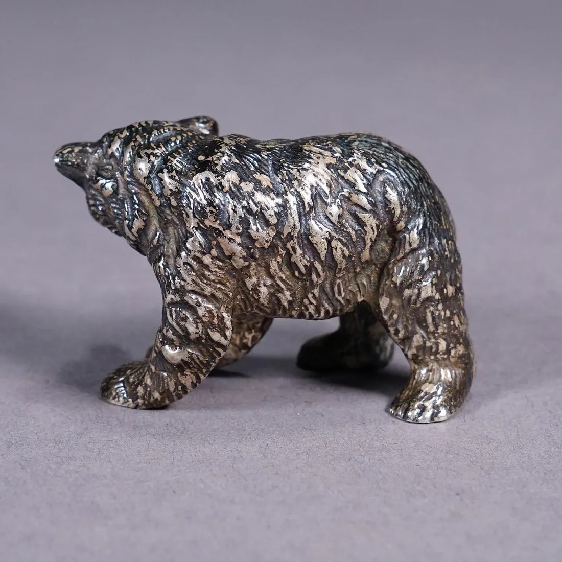 Vintage Sterling Sculpture of a Strolling Bear - 5