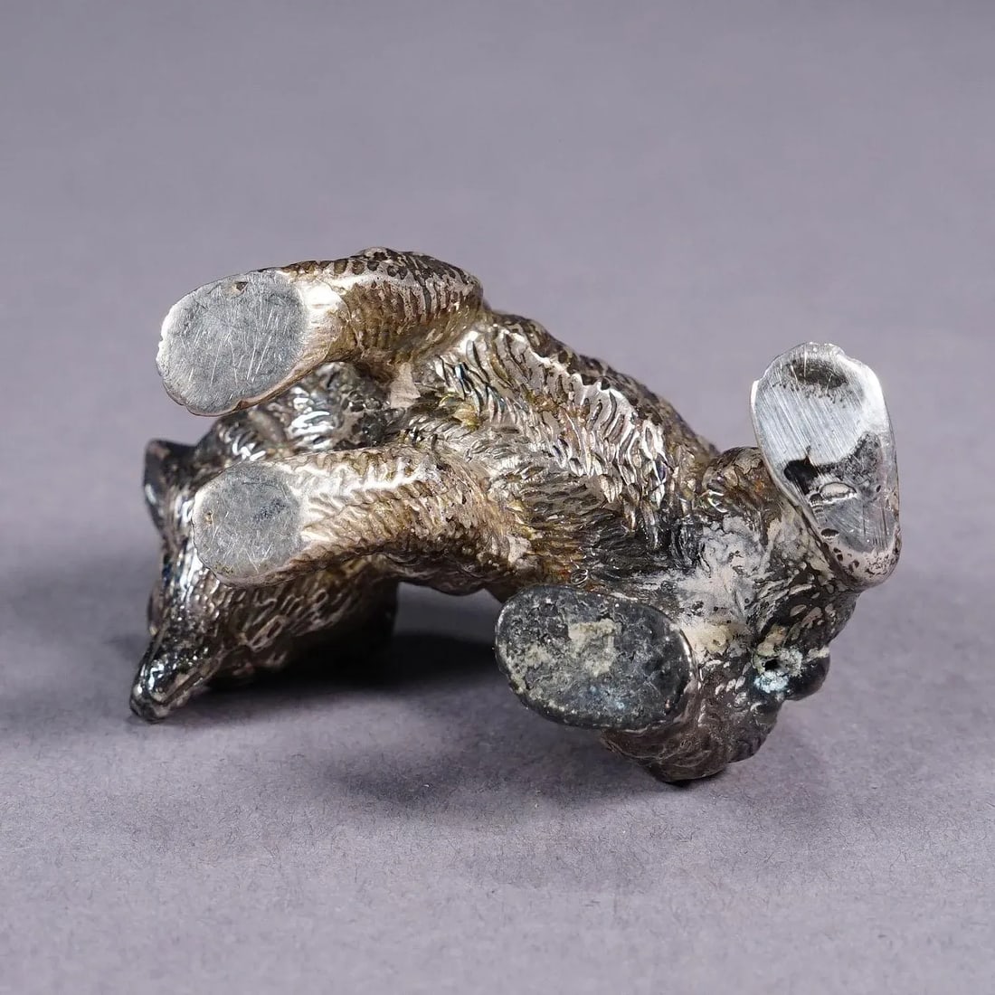 Vintage Sterling Sculpture of a Strolling Bear - 6