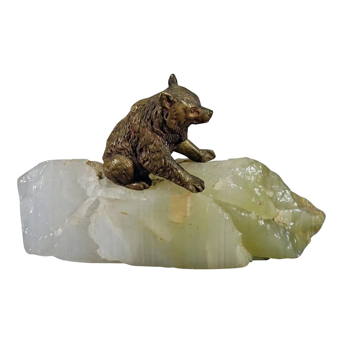 Antique Vienna Bronce Bear on a Crystal Rock (1 of 6)