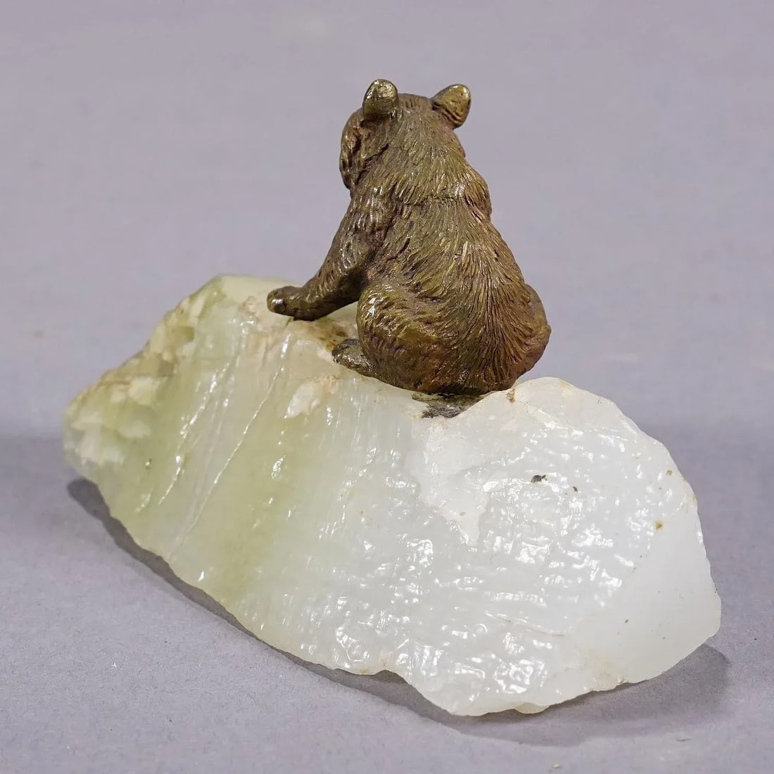 Antique Vienna Bronce Bear on a Crystal Rock - 5