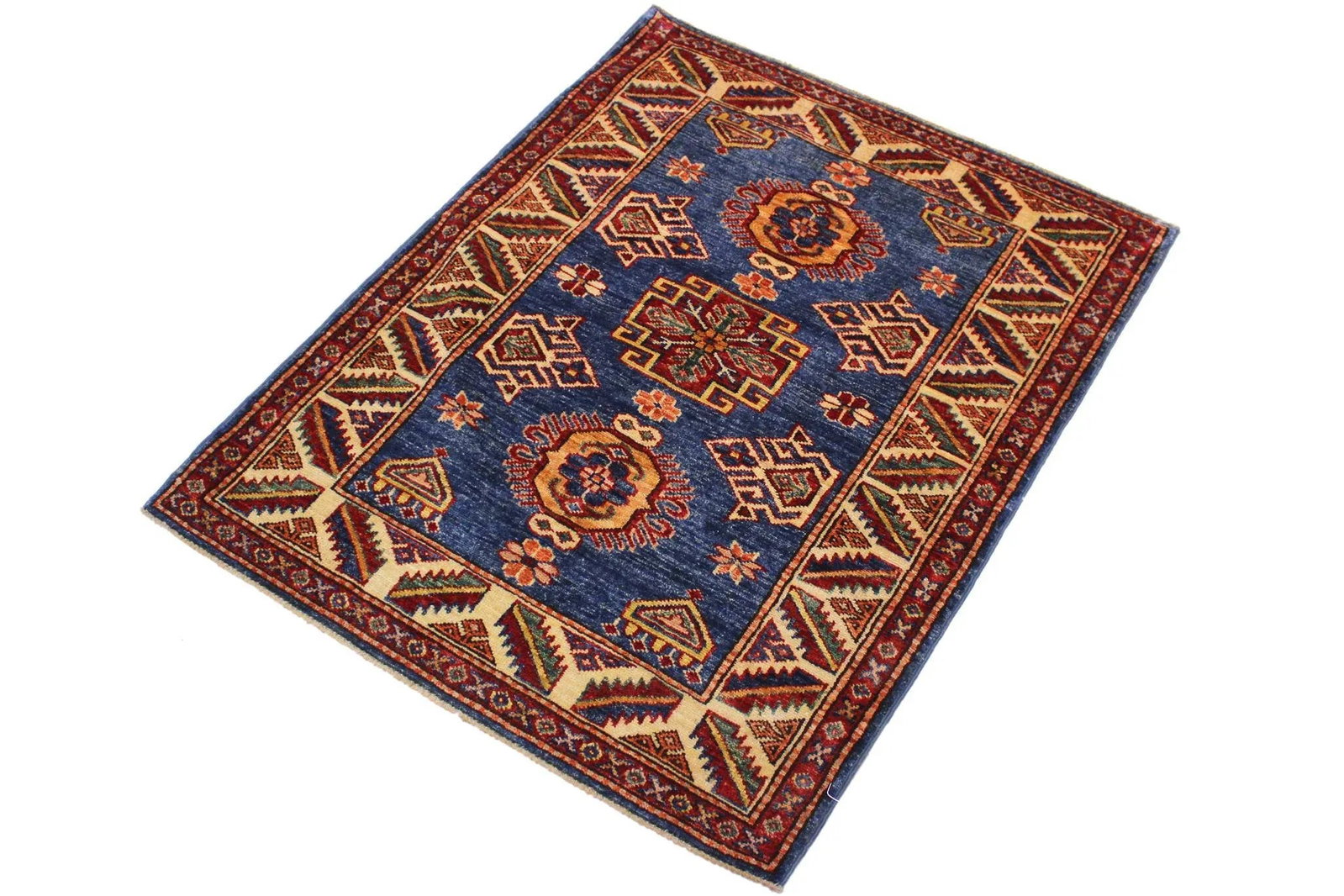 1990s Tribal Kazak Hand-Knotted Wool Rug - 2"²9"³ × 3"²8"³ - 4