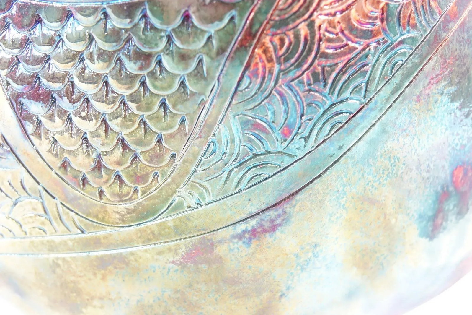 Iridescent Clay Vessel Signed - 3