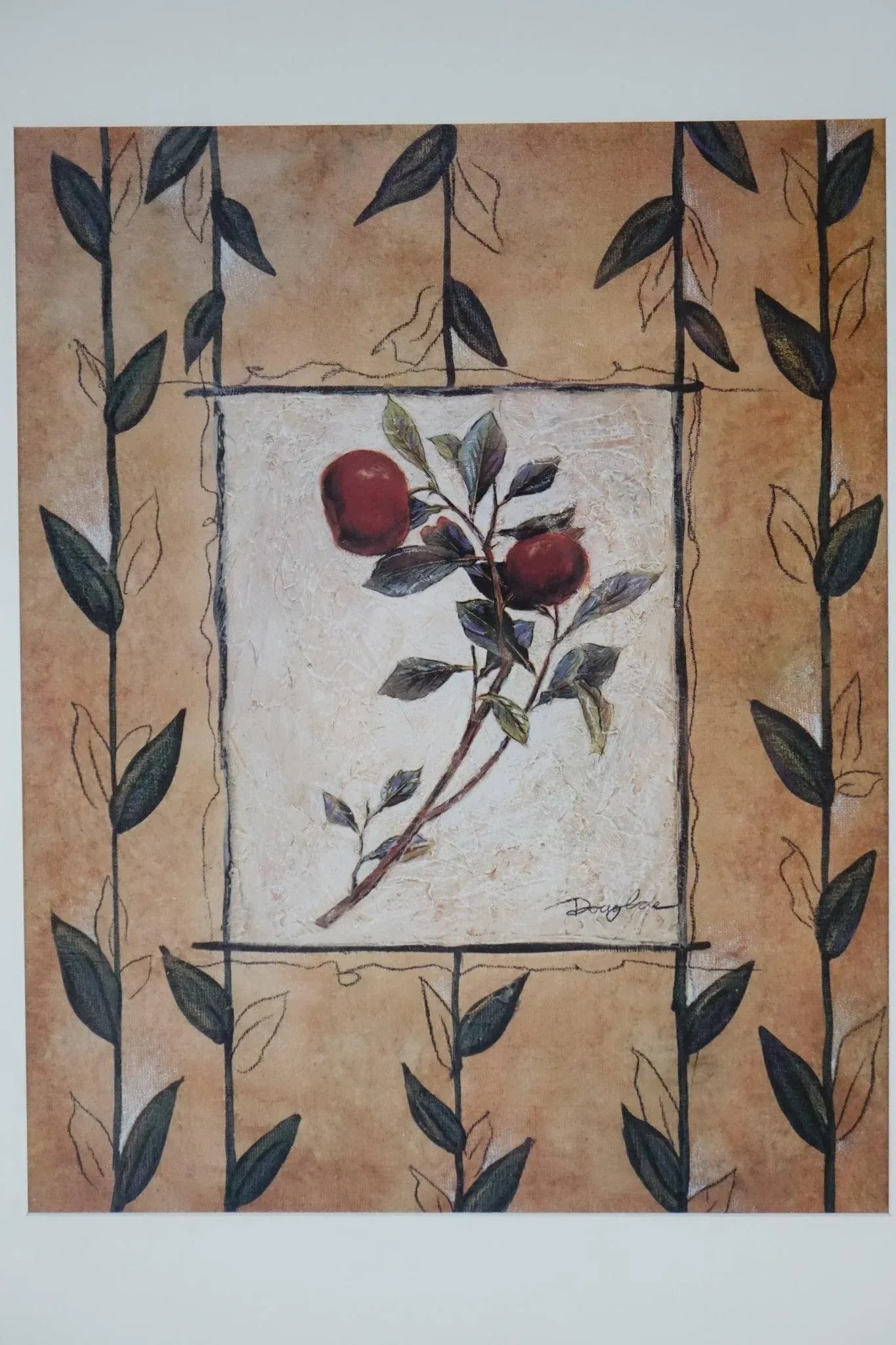 The Patterned Garden 3 - Print of Original Oil Pencil on Board Signed - 4
