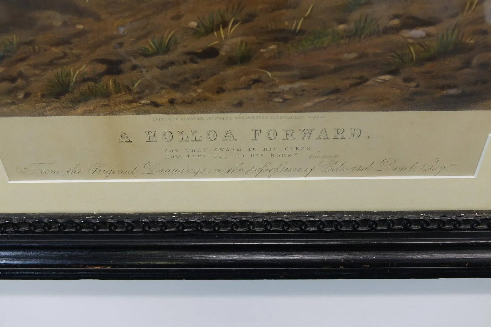 Mid 20th Century Print a Holloa Forward Signed on the Botttom - 2