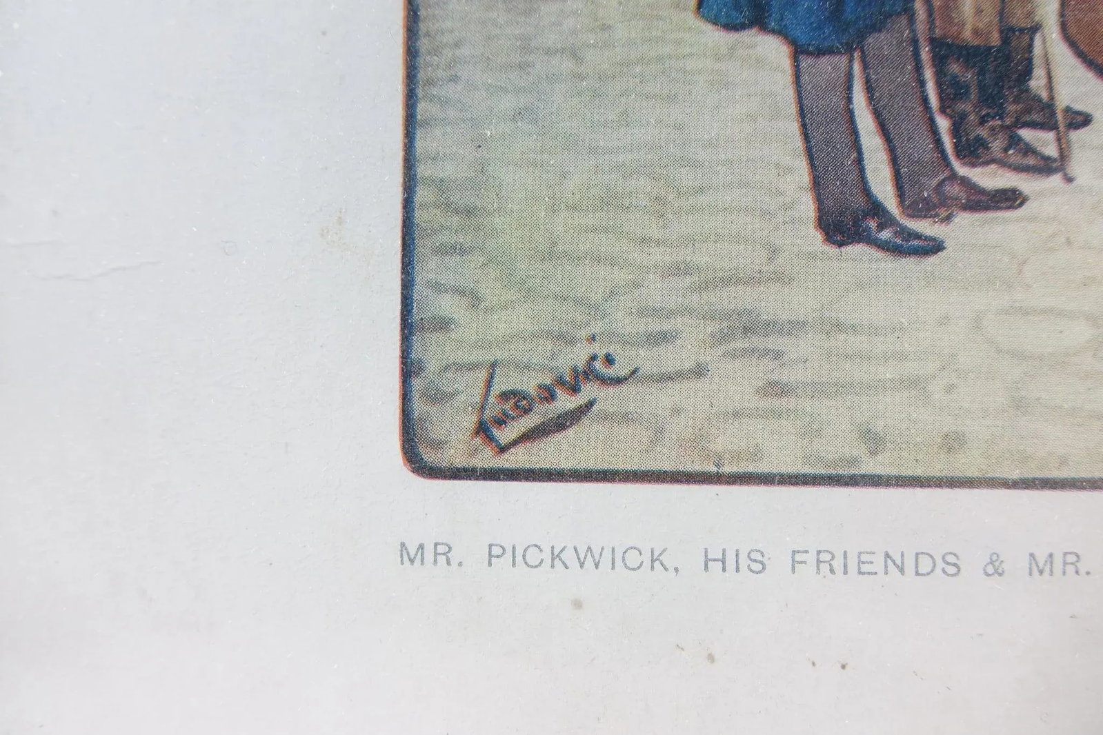 Mr Pickwick, His Friends and Mr Alfred Jungle Start for Rochester - Mid 20th Century Print of Orig - 3