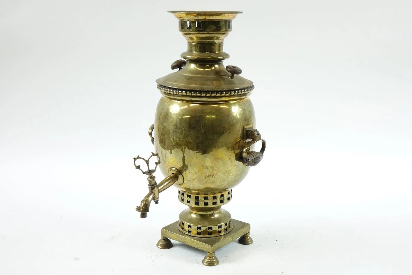 Antique Brass Russian Samovar 19th Century With Stamps - 2