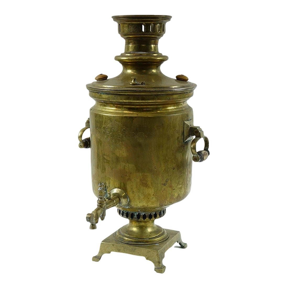 Antique-Style Brass Samovar – Traditional Design With Stamps (1 of 10)