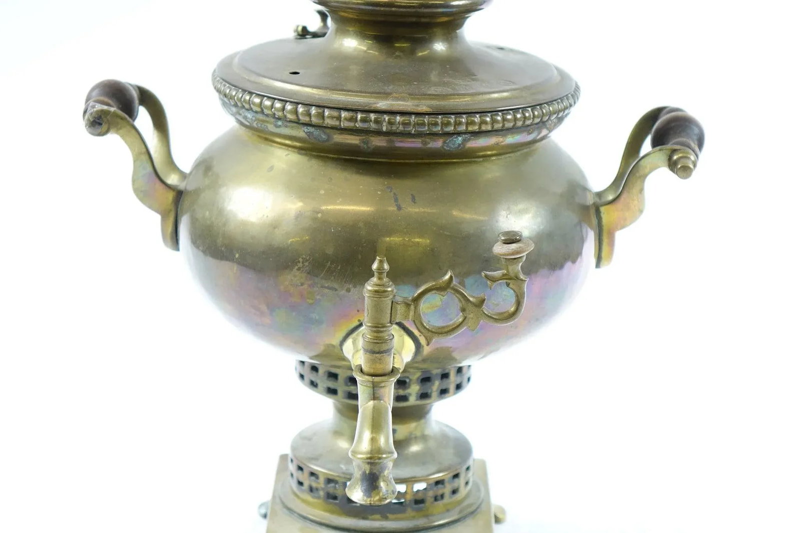 Antique Brass Russian Samovar 19th Century With Stamps Missing Top Handle - 2