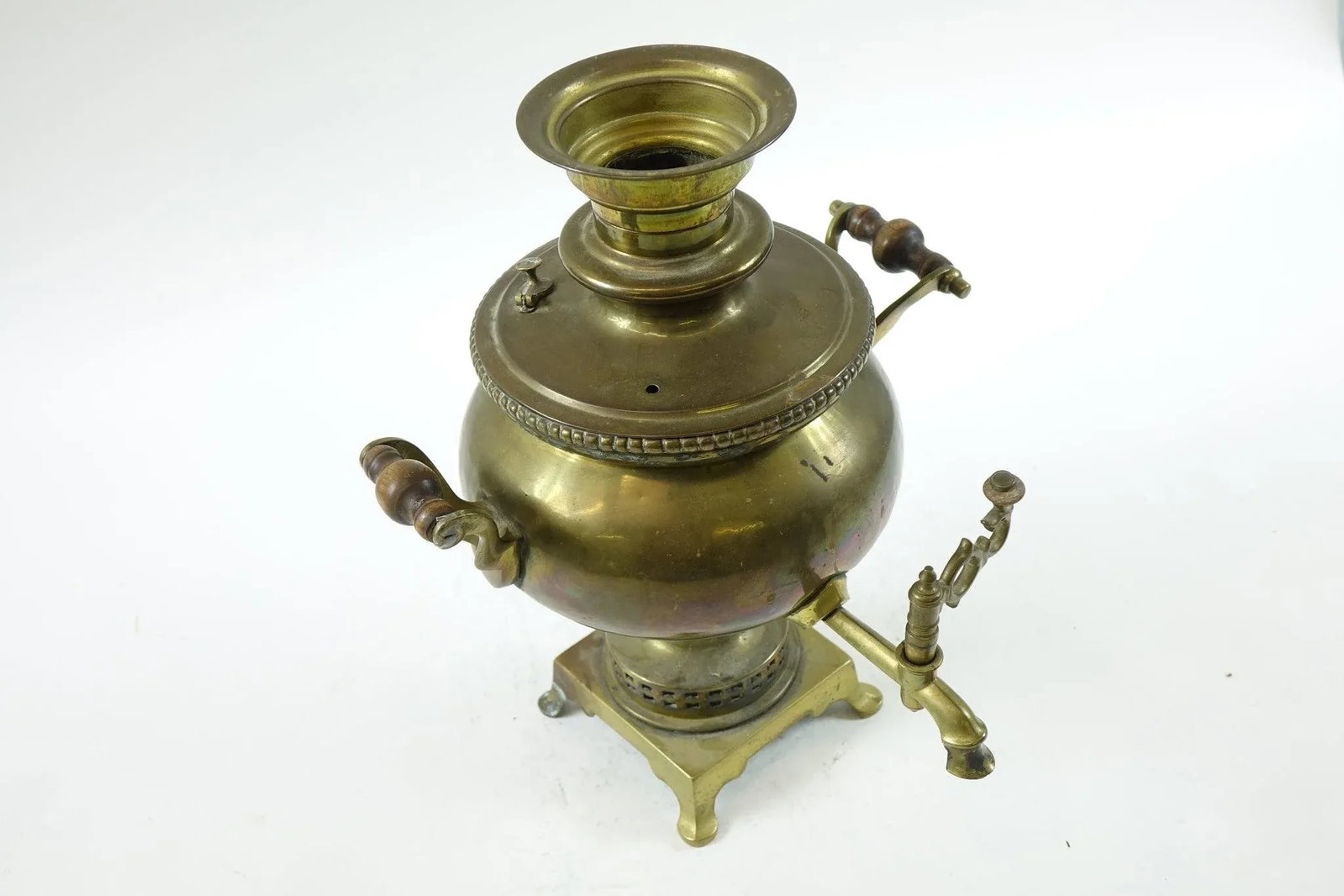 Antique Brass Russian Samovar 19th Century With Stamps Missing Top Handle - 4