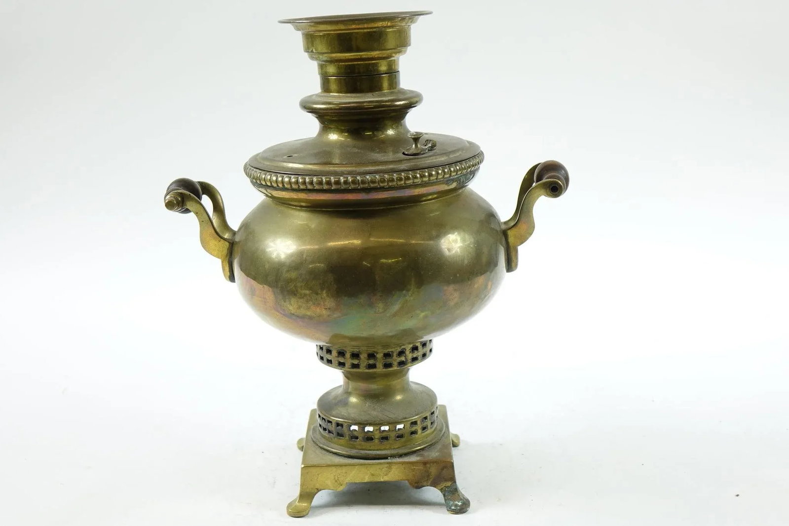 Antique Brass Russian Samovar 19th Century With Stamps Missing Top Handle - 5