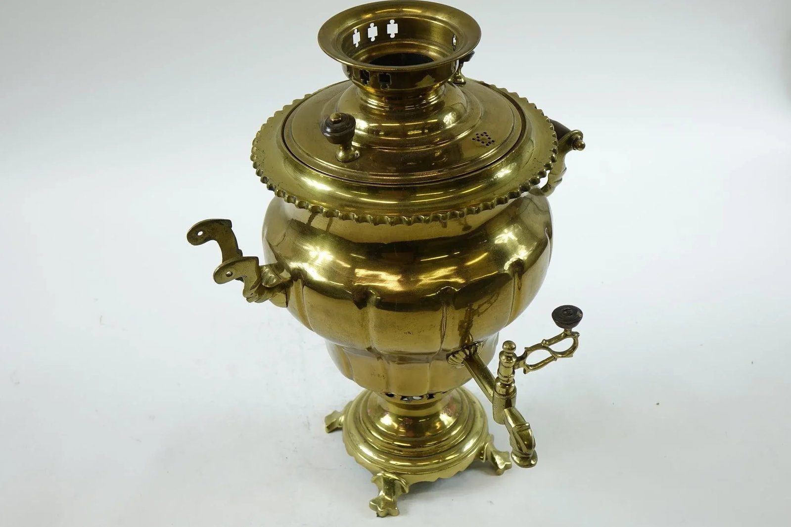 Antique Persian Brass Samovar Early 20th Century With Stamps - 4