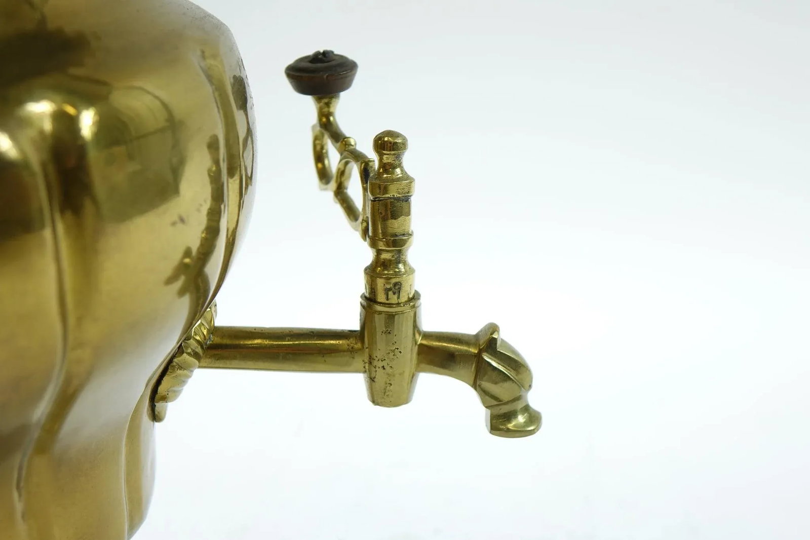 Antique Persian Brass Samovar Early 20th Century With Stamps - 5