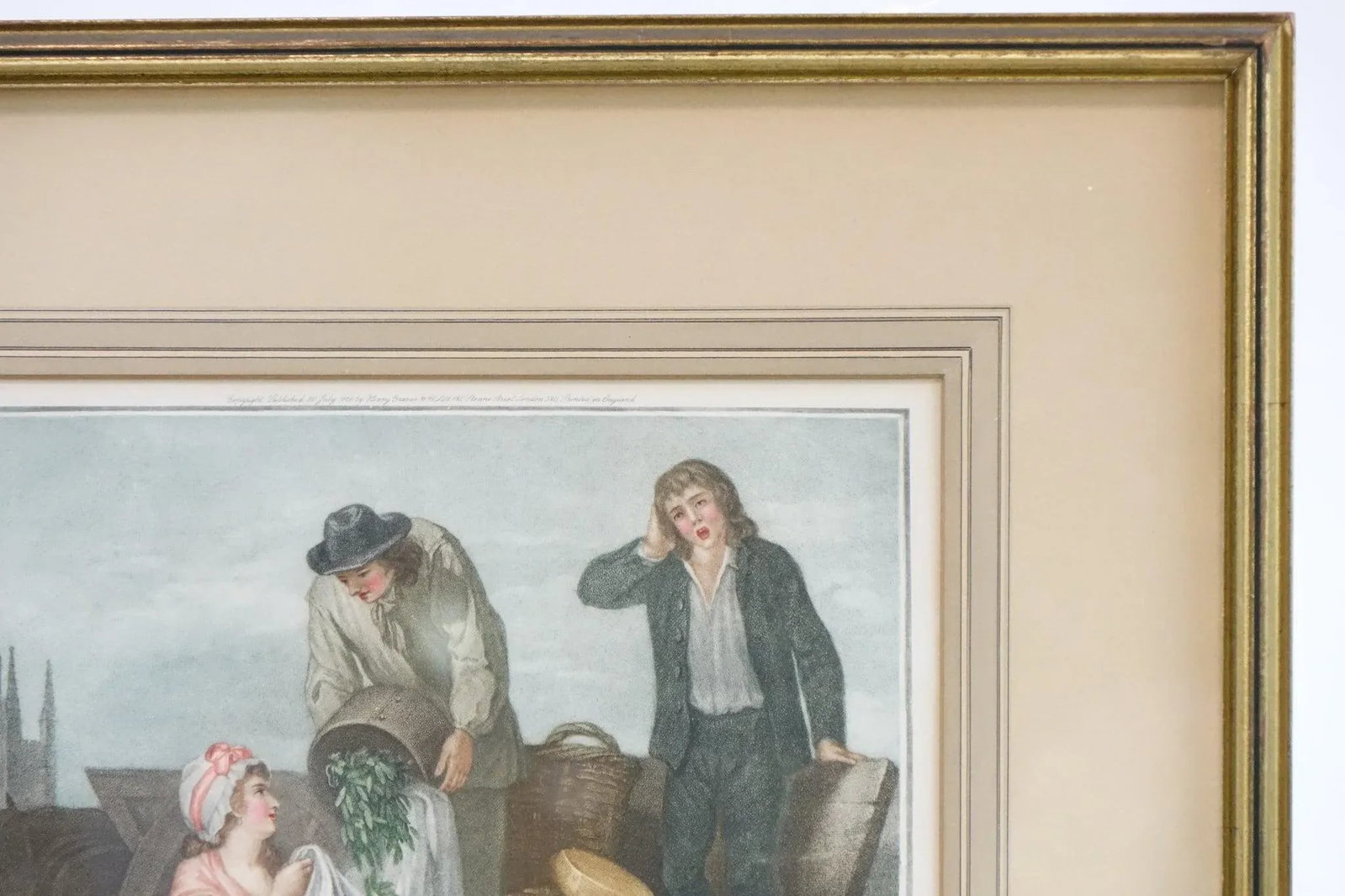 Life Beside the Cart - Hand Painted Lithograph Signed - 6