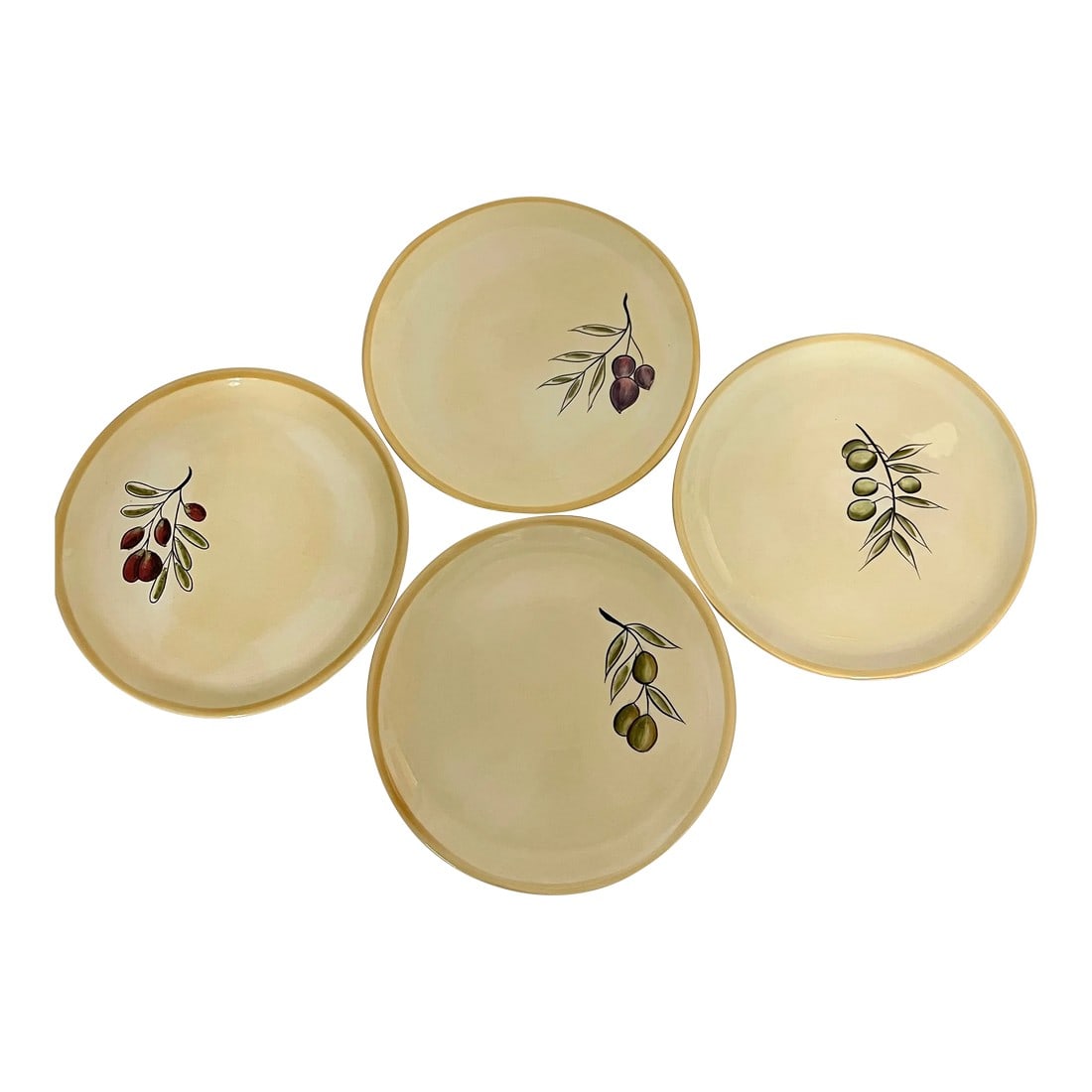 Pottery Barn Rustic Olive Salad Plates - Set of 4 (1 of 2)