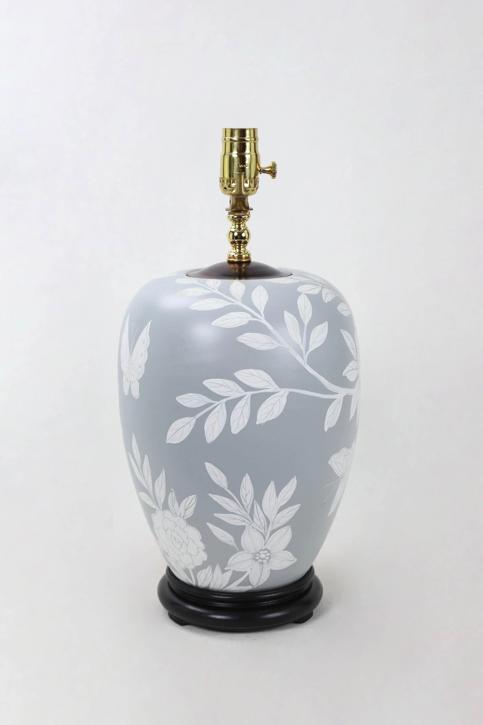 Vintage Frost GrayPorcelain Ginger Jar Lamp - 2