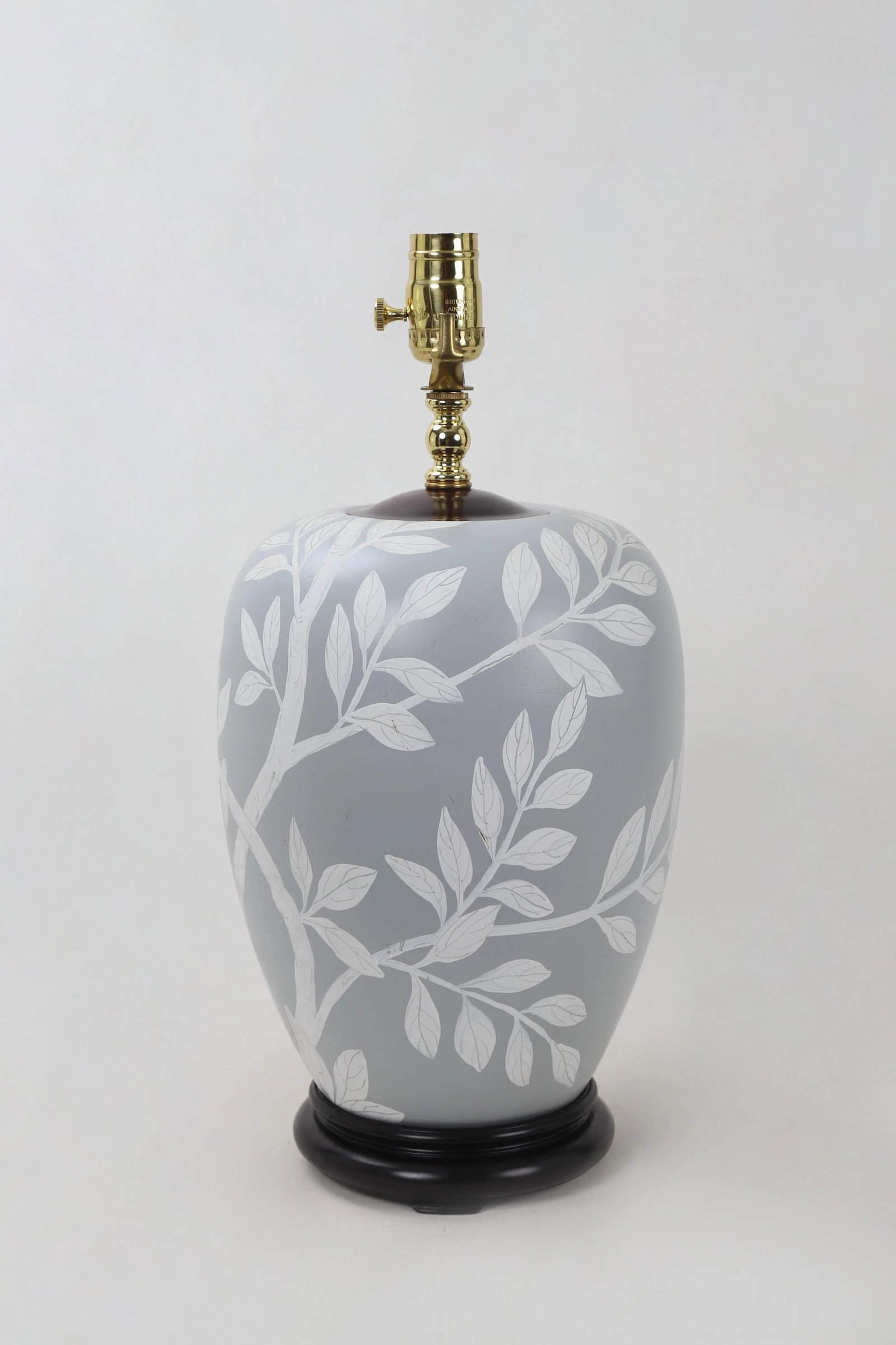 Vintage Frost GrayPorcelain Ginger Jar Lamp - 4