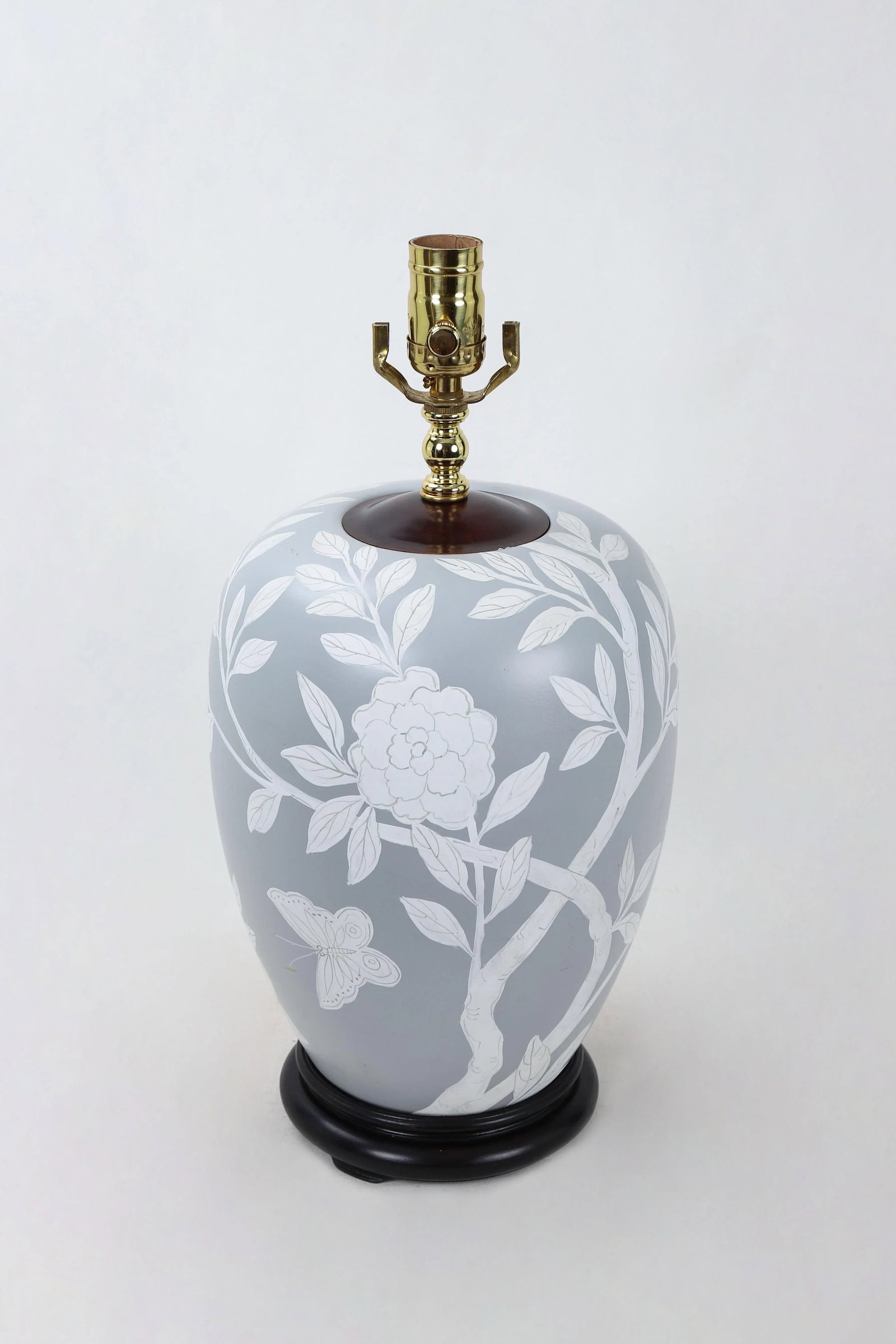 Vintage Frost GrayPorcelain Ginger Jar Lamp - 5