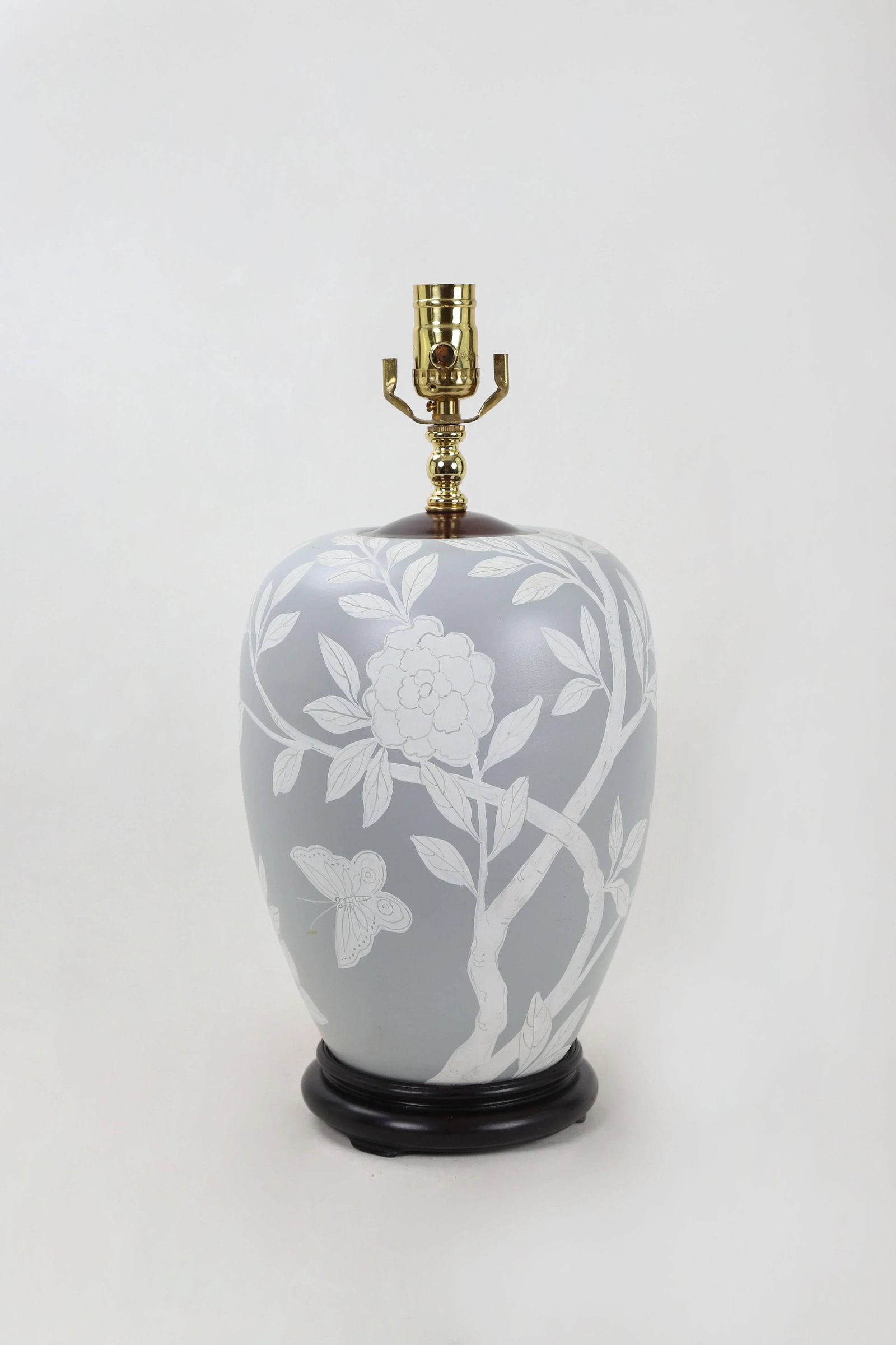 Vintage Frost GrayPorcelain Ginger Jar Lamp - 7