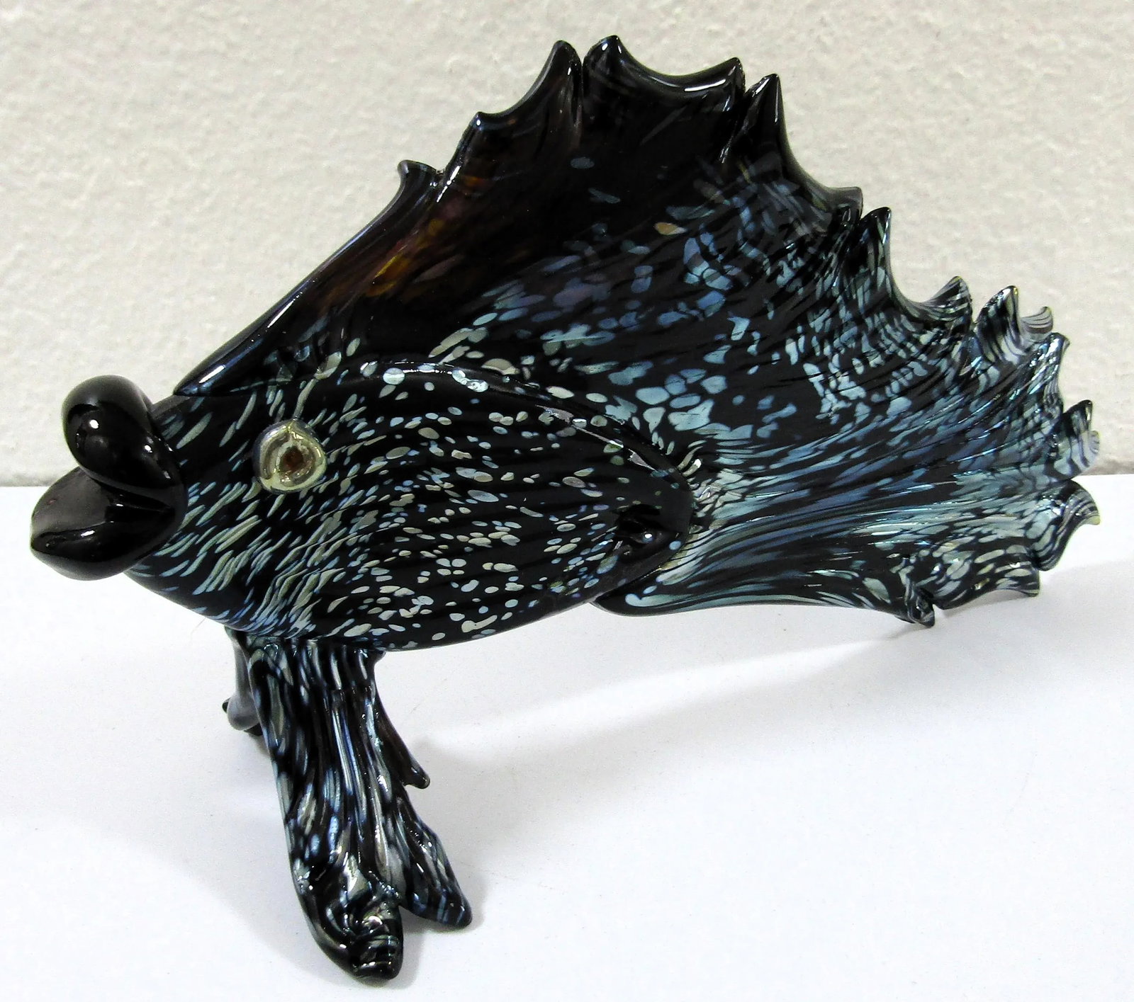 Vintage Diane Lowery Hand Blown Fish Sculpture Signed - 4