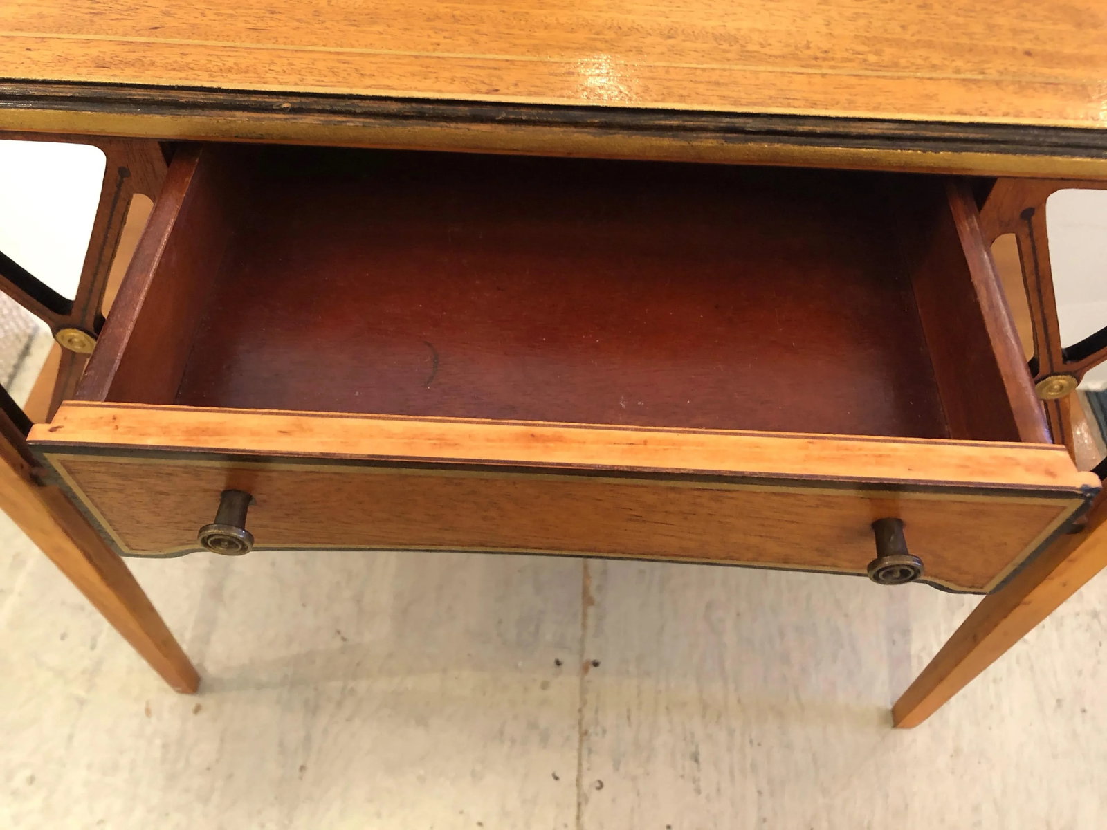 Neoclassical Style Side Table With Drawer - 7