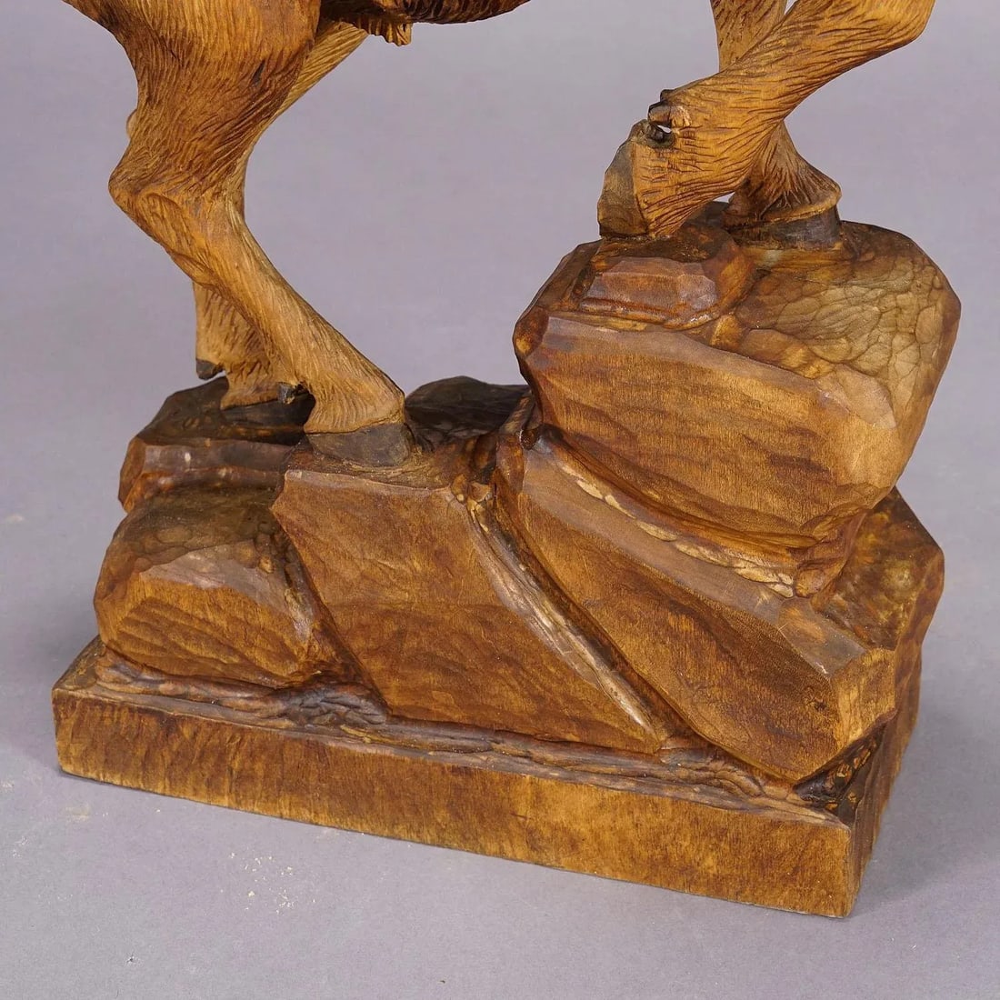 Wooden Carved Ibex and Chamois Sculptures Attr. To Rudolf Heissl Jr. Ca. 1960s - 12