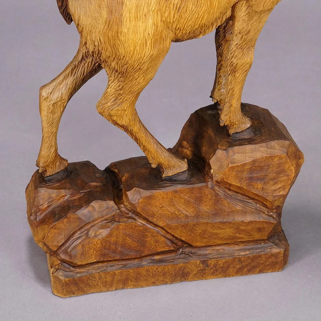 Wooden Carved Ibex and Chamois Sculptures Attr. To Rudolf Heissl Jr. Ca. 1960s - 6
