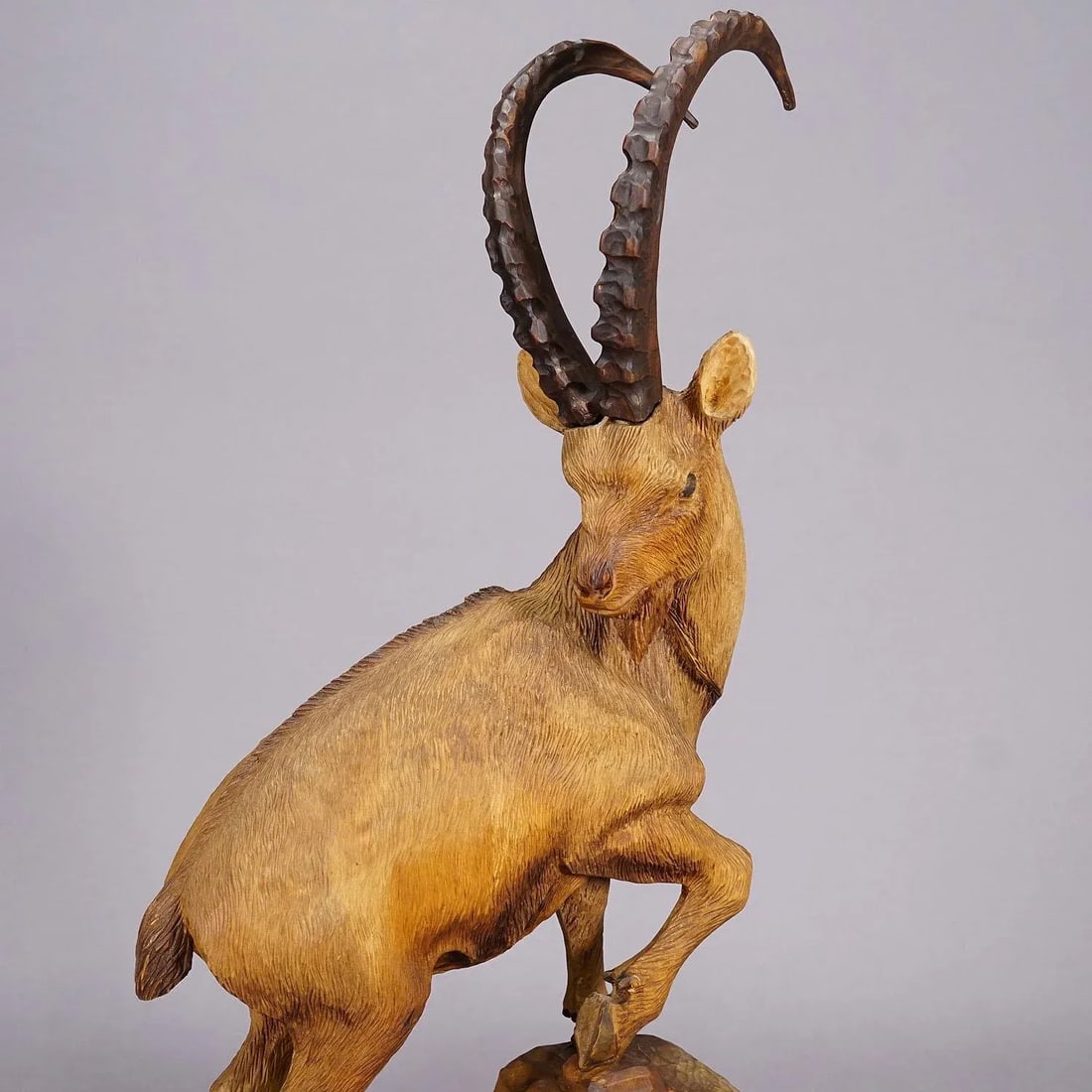 Wooden Carved Ibex and Chamois Sculptures Attr. To Rudolf Heissl Jr. Ca. 1960s - 9