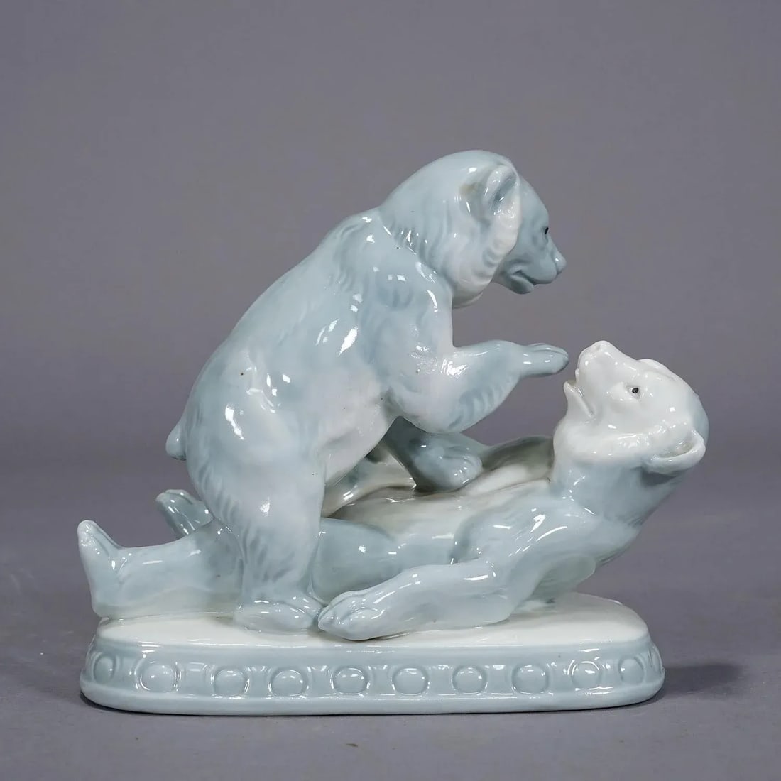 Vintage Porcelain Statue With Playing Bears, Germany, Ca 1950s - 3